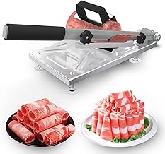 Koconic Stainless Steel Food Slicer,Manual Frozen Meat Slicer Beef and Mutton Roll Meat Cleavers Machine for Home Cooking of BBQ Hot Pot