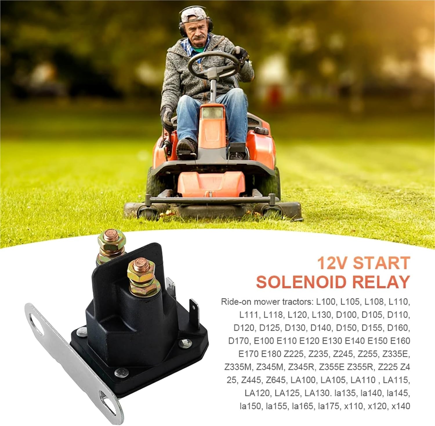 Starter Solenoid Relay 12V Lawn Mower 725-04439A 1134-2962-01 Zinc Alloy 33-335 for Riding Tractor Motorboat