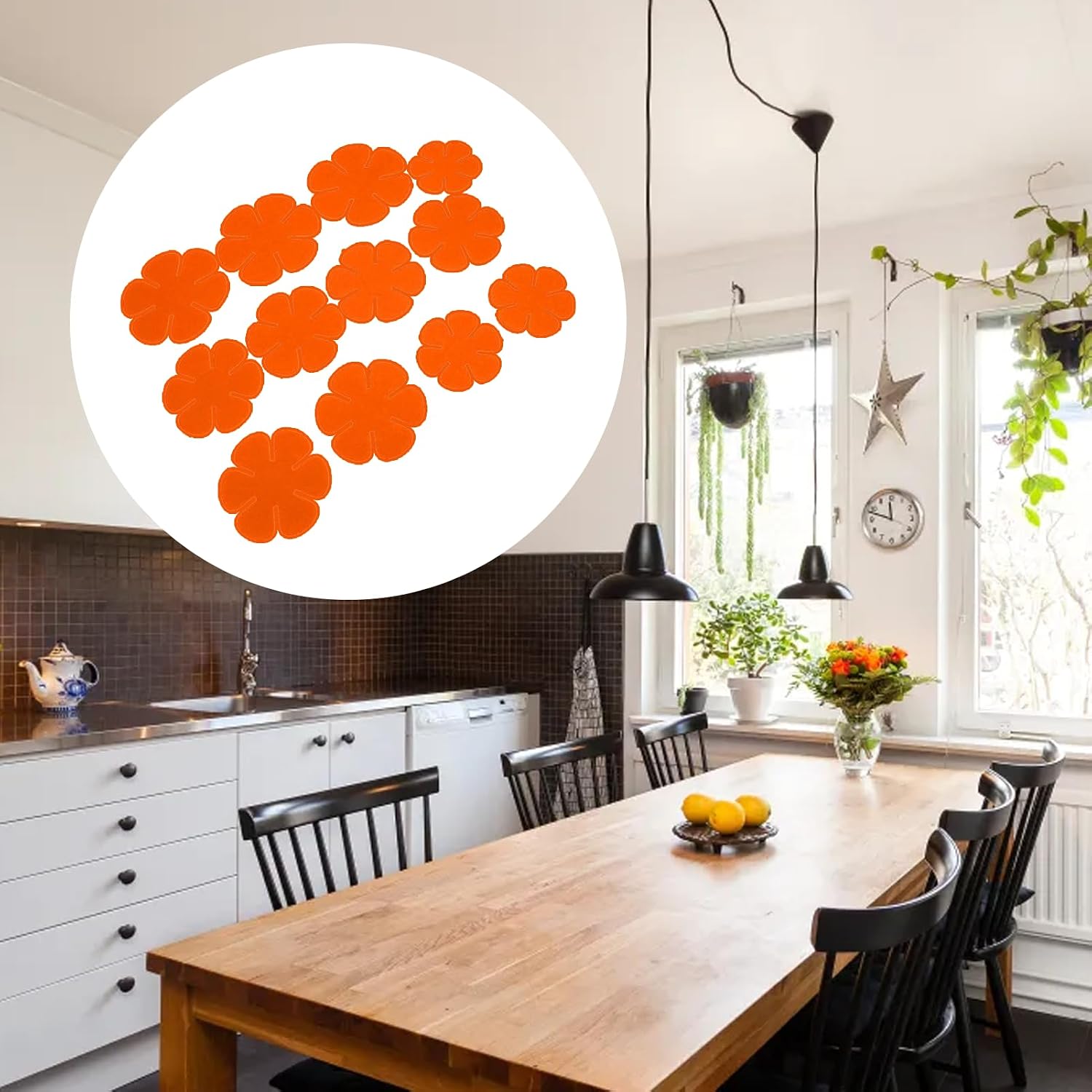 Kitchen Pot Pan Protector, Set of 12 Larger Thicker Felt Dividers Pot Divider Pads for Protecting and Separating Your Cookware (Orange)