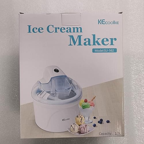Vista 9 de KECOOLKE Máquina de helados, regalos de agradecimiento para maestros, máquina eléctrica de helado suave para servir en casa de 1.5 cuartos de galón