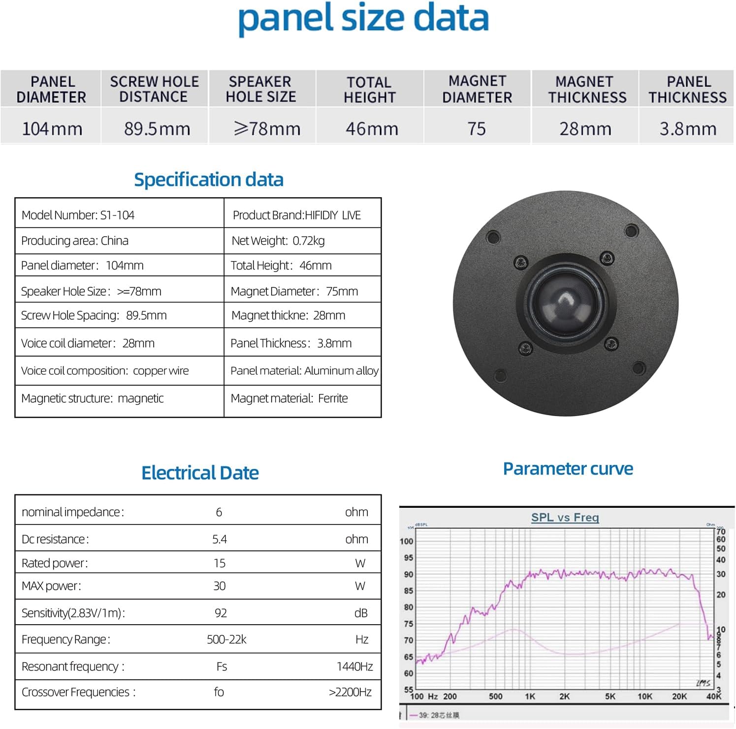 2PCS HiFi 4 inch Tweeter Speaker Unit 28-core Transparent Silk Membrane 6OHM 30W Home Film Treble Loudspeaker S1-104