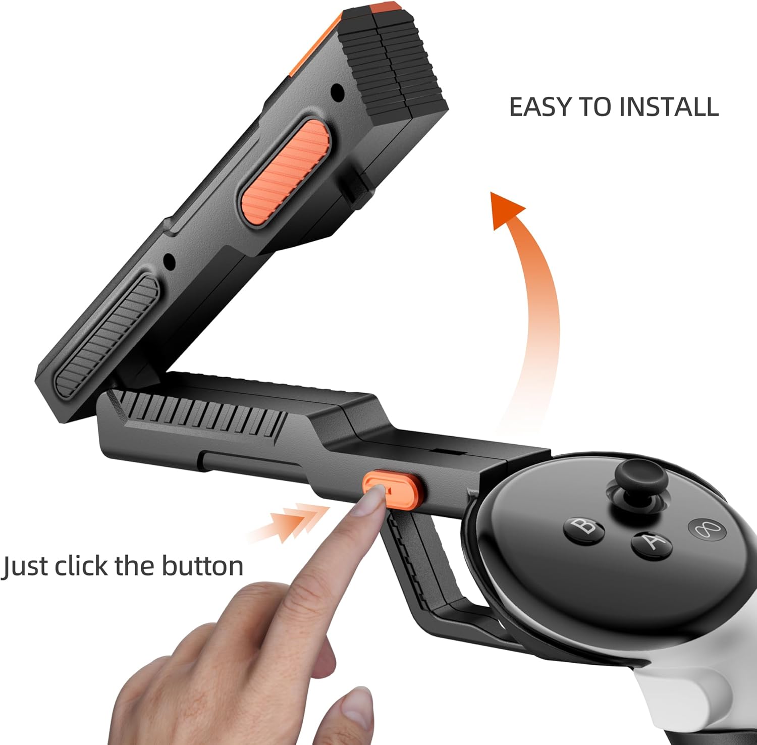 APEXINNO VR Gun Stock Cover for Meta Quest 3 & Quest 3S Controllers, P-istol Grips for Oculus Quest 3/3S, Enhanced FPS Game Feel with Realistic Holding, Handle Shell Case Protector - Image 2