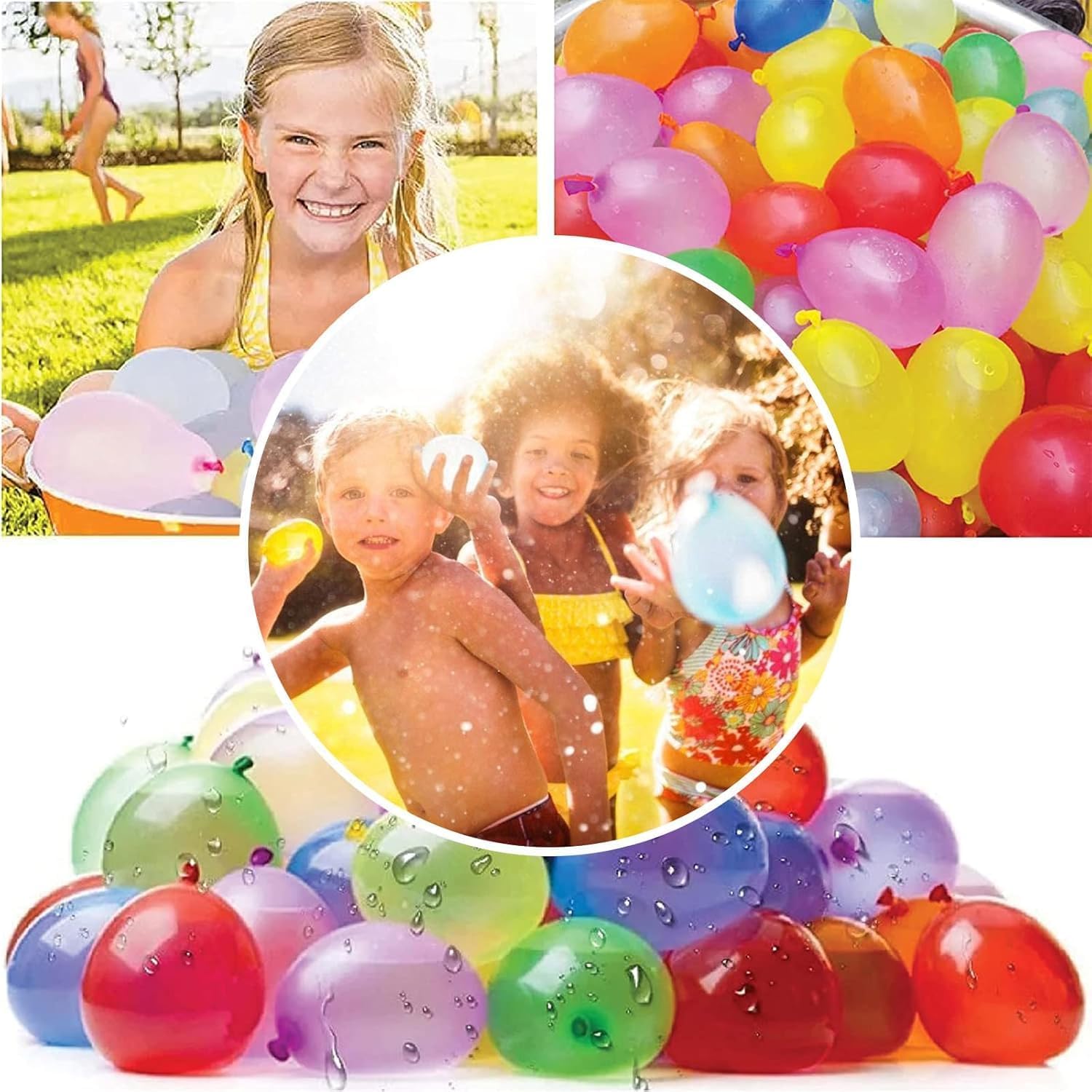Water Balloons Quick Fill Water Balloon Pools Party 【1110 PCS】 Multicolored Colored Water Balloons Splash Fun Summer Pools Party Outdoor Safety Water Bomb Fight (1110 pcs - Quick Fill - WB)