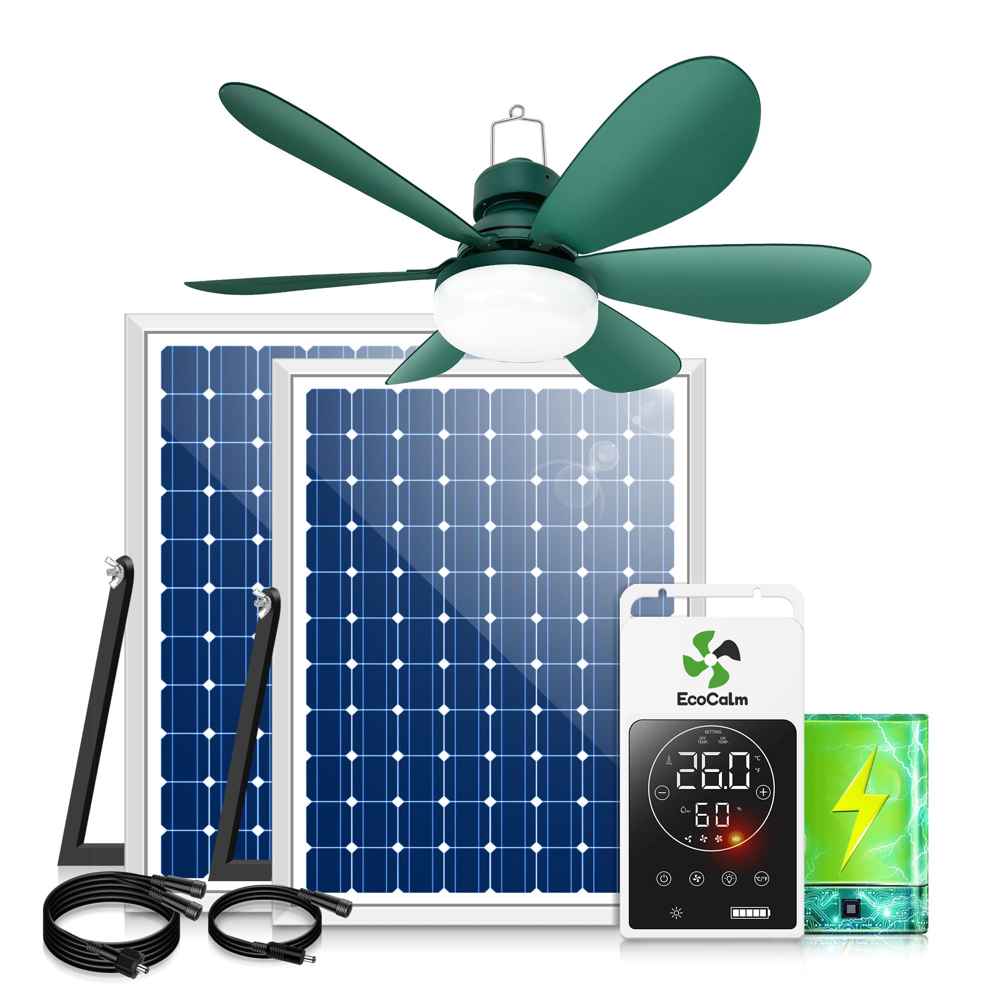 View 1 of [SOLD FOR PARTS] ecoCalm Solar Ceiling Fan