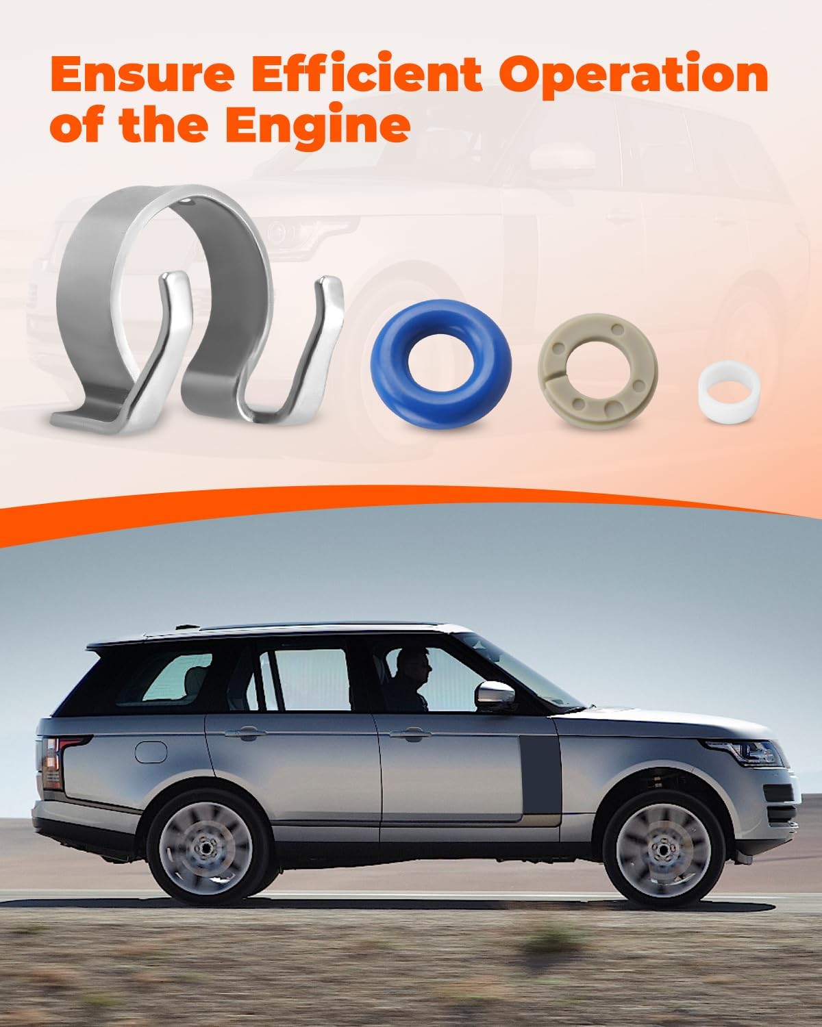 Fuel Injector Repair Seal Kit LR037089 Fit for Land Rover Discovery/LR/LR4/Range Rover, Fit for Jaguar F-TYPE/XF/XJ/XK/XKR Replace LR020028 C2D24387 T2H33724 LR105428, 4 Sets