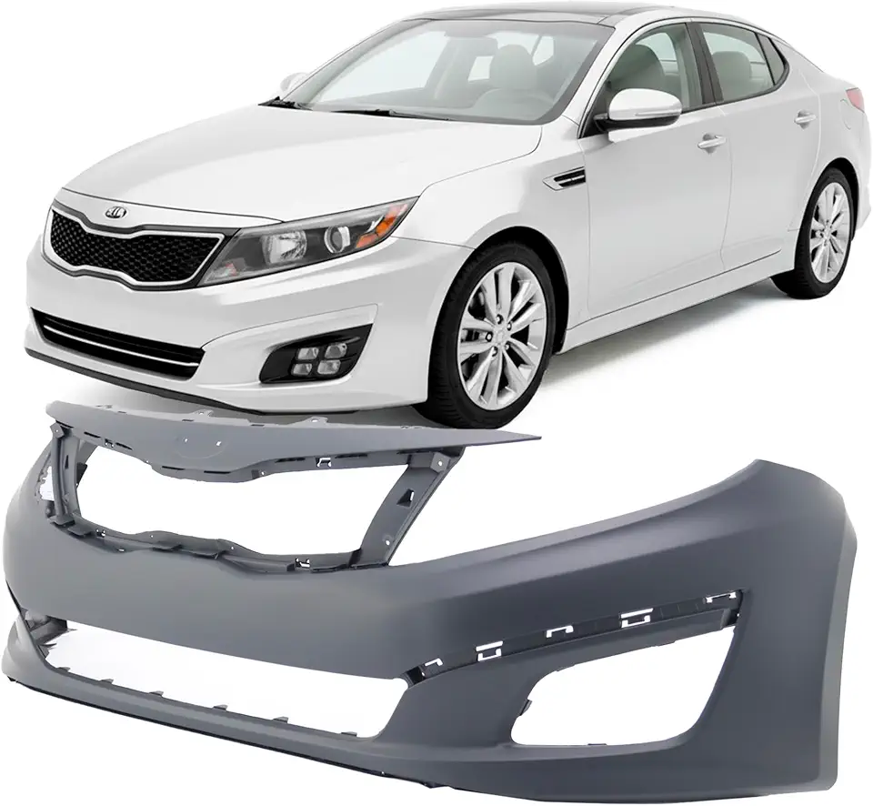 FitParts Compatible with Front Bumper Cover Fascia 2014-2015 Kia Optima EX LX SXL SX Turbo. New Primed Without Sensor Holes, With Fog Light Holes. KI1000168 865114C500