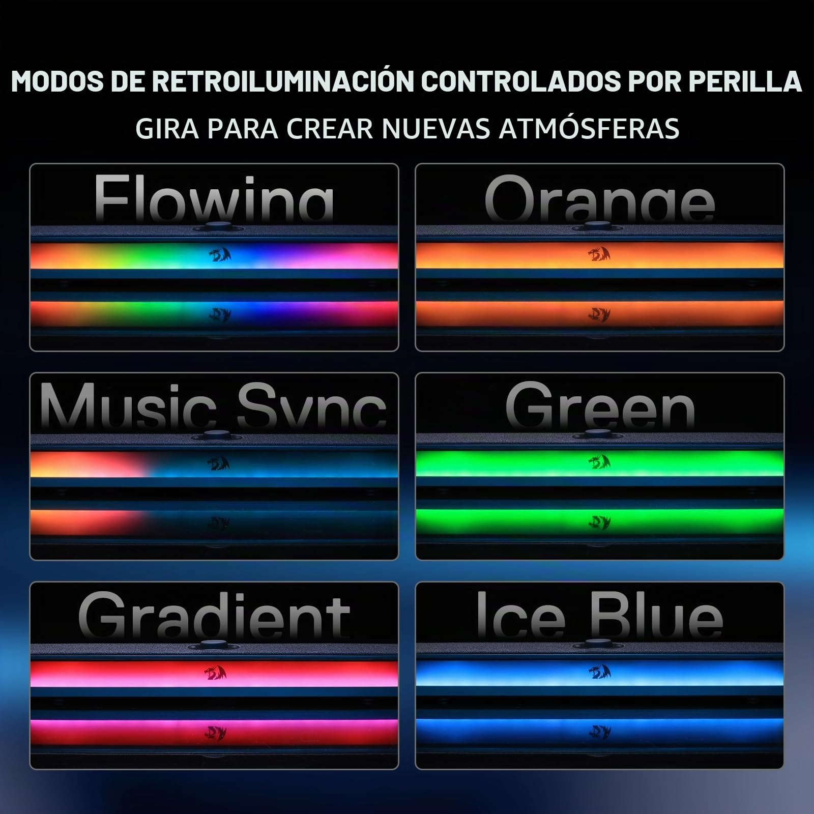 Barra de sonido de escritorio Redragon GS515 RGB, altavoces de computadora estéreo de 2.0 canales para escritorio con Bluetooth 5.3, alimentación USB-C/USB, negro