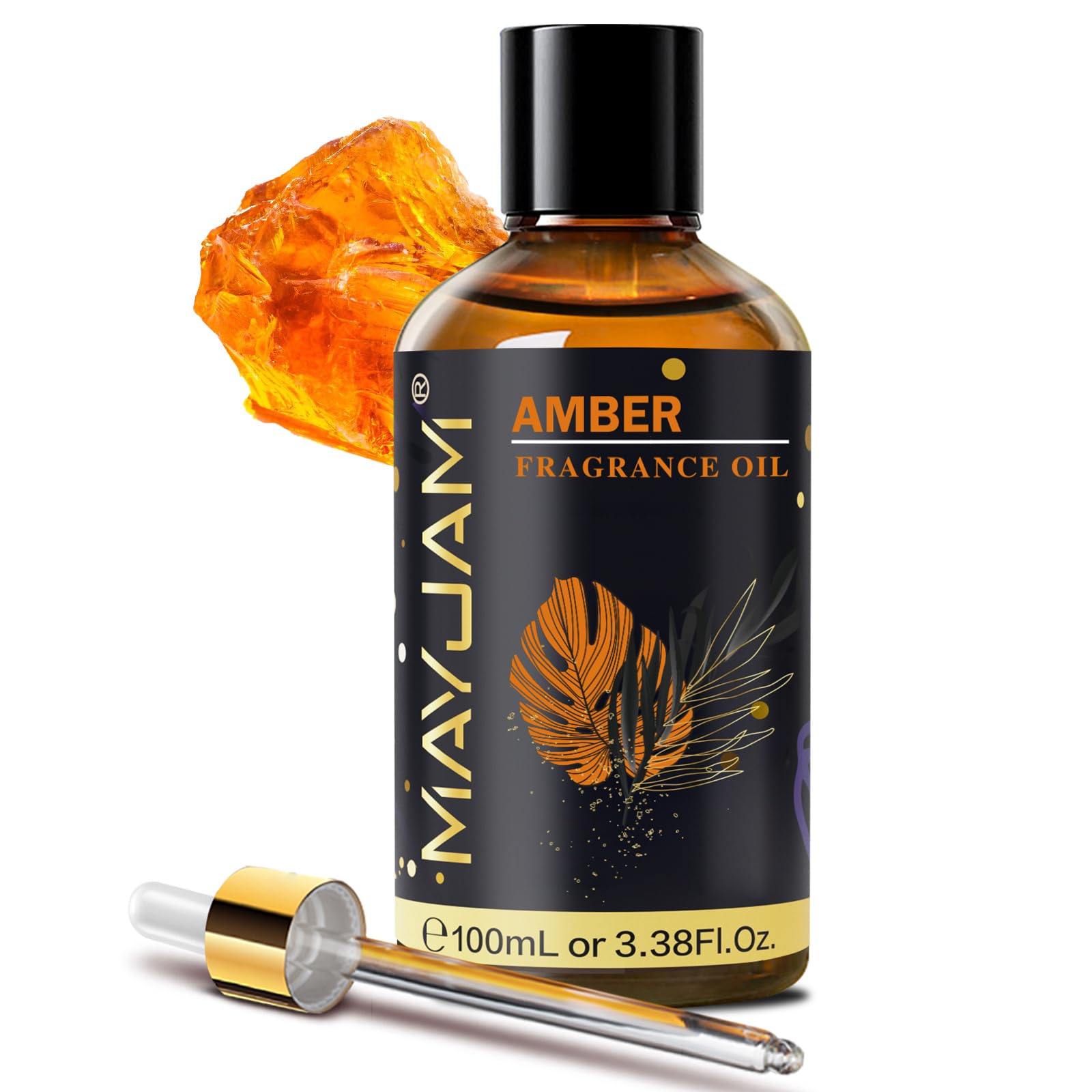 MAYJAM Bernsteinöl 100ml, Premium Bernstein Duftöl für Ätherisches Öle Diffusor, Aromatherapie