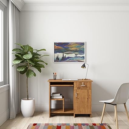 Amazon Brand - Solimo Mazurka Engineered Wood Computer Table (Knotty Wood Finish)