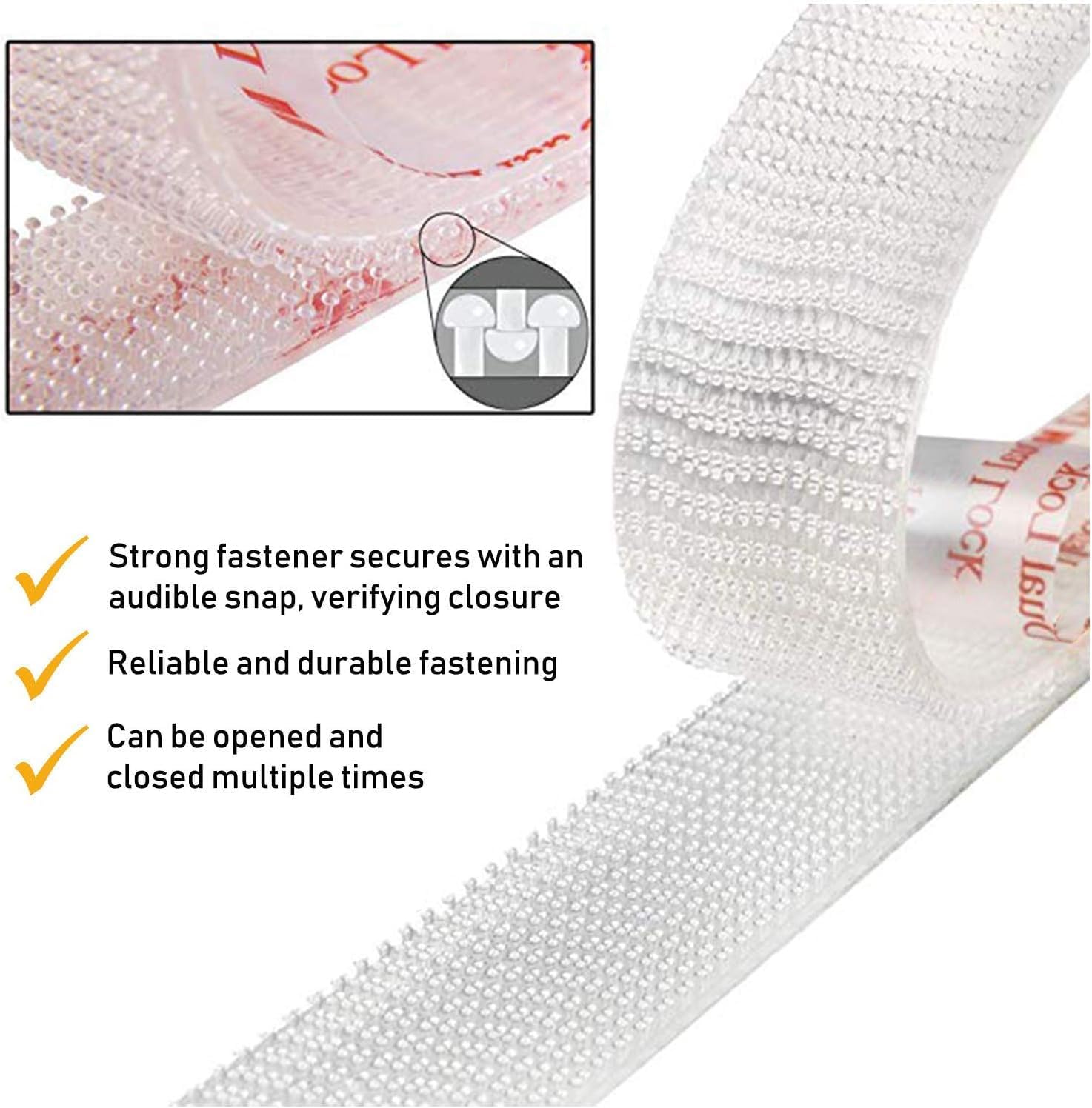 CANOPUS Professioneel dubbel slot SJ3560 Extra sterk (25,4 mm x 1 m) hersluitbare sluiting helder, waterdicht Dual Lock Tape Heavy Duty, 5x sterker dan haak en lus, ideaal voor binnen en buiten