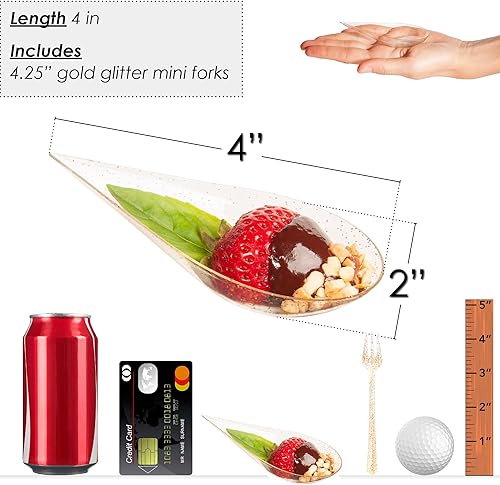 Miniatura 9 de DLux 500 mini platos para aperitivos de 4 pulgadas, cucharas de plástico transparente reutilizables, platos para postres y aperitivos, platos para