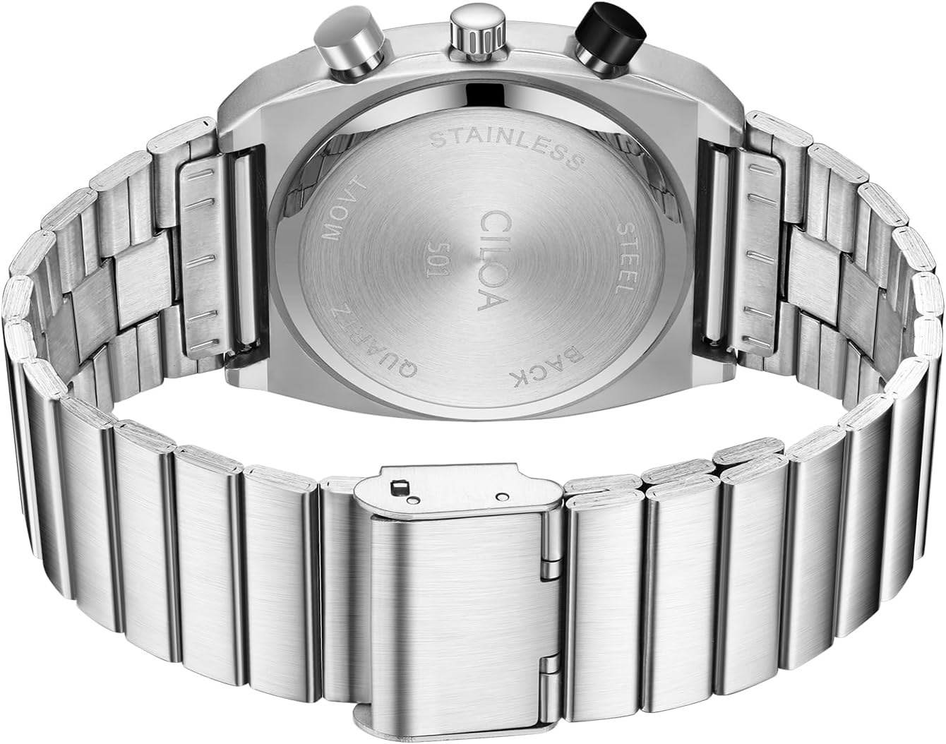 CILOA Mens Watches Chronograph Stainless Steel Waterproof Date Analog Business Fashion Wristwatch for Men