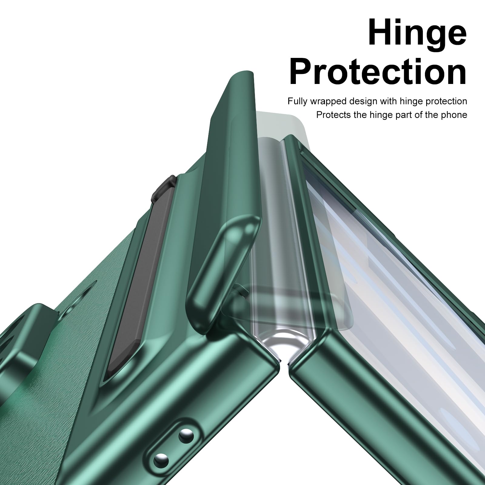 Custodia per Galaxy Z Fold7 con penna stilo, custodia per Fold 7 con protezione per lo schermo + slot per S Pen, custodia in pelle per Samsung Galaxy Z Fold7 con cerniera-Verde