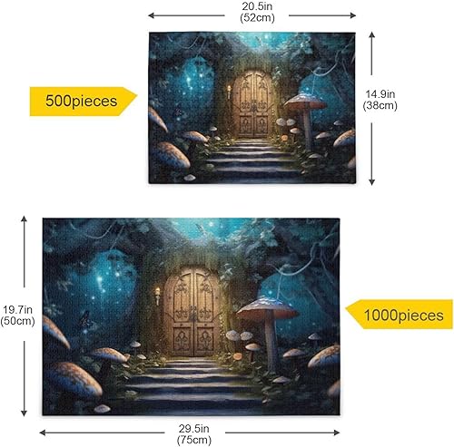Miniatura 5 de Rompecabezas de 500 piezas con forma de hongo misterioso para adultos, rompecabezas educativos de aprendizaje, juguetes familiares difíciles y