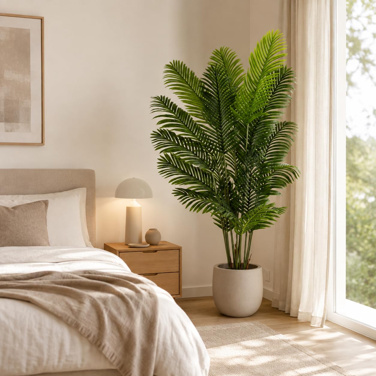 PASCH® Areca Palma Artificial grande (180 cm) - Natural y duradera | Plantas artificiales realistas grandes | Plantas artificiales | Palma artificial | Palma artificial para un ambiente natural