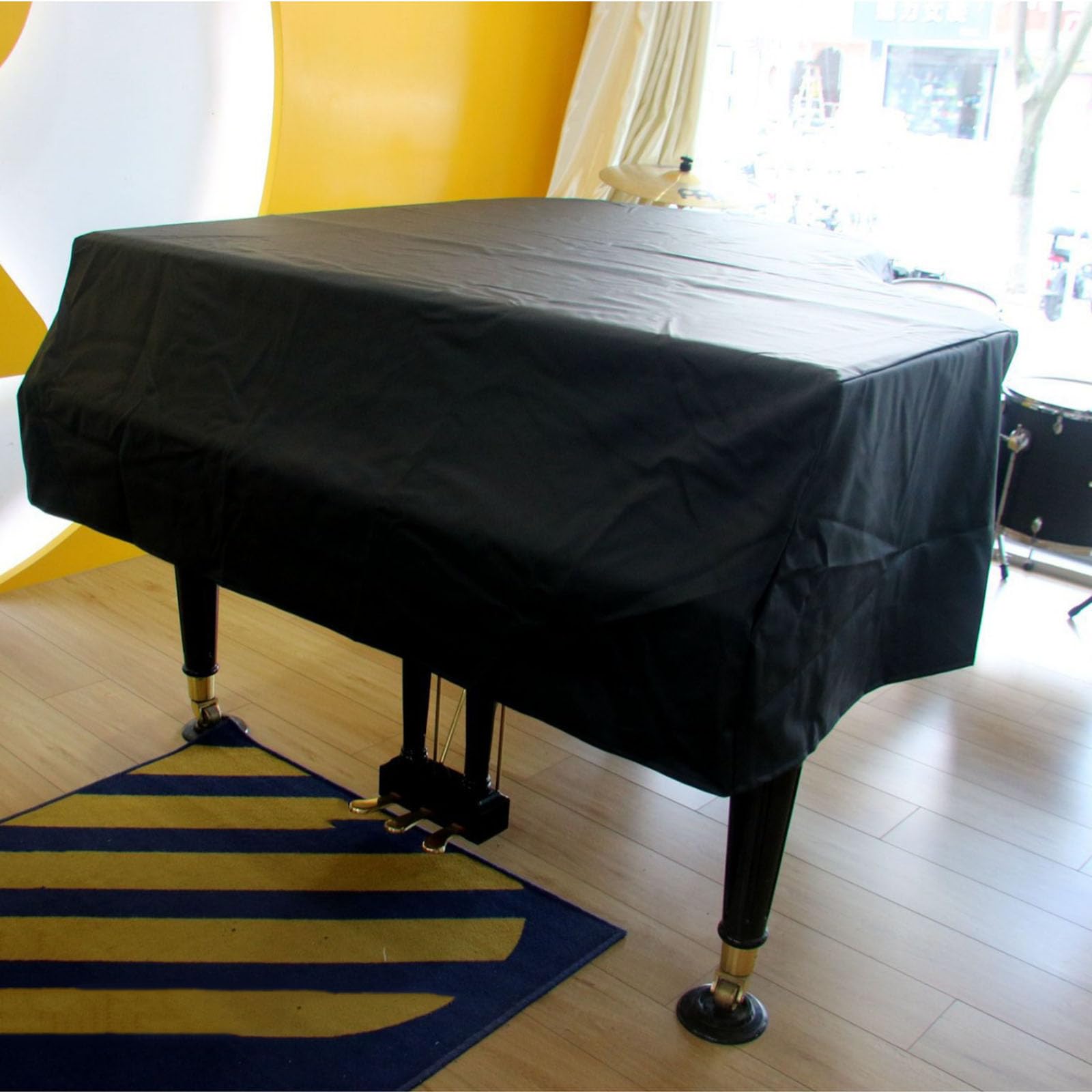 Copertura Antipolvere in Pelle per Pianoforte a Coda con coprisgabello, Copertura Protettiva Completa in Pelle PU per Pianoforte a Coda, Antipolvere e Impermeabile, Copertura Decorativa Anti