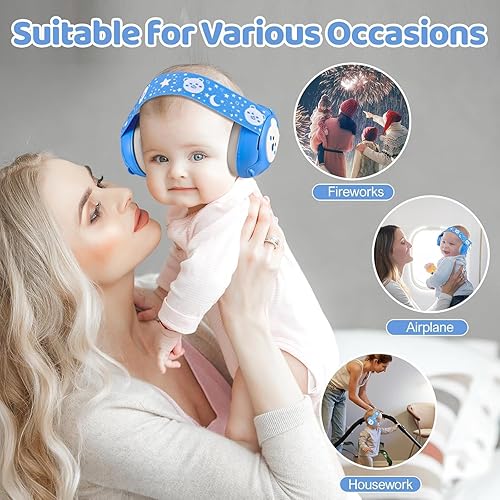 Miniatura 6 de Orejeras para bebés, protección de oídos para bebés de 0 a 36 meses, auriculares infantiles con diseño de oso pequeño y cancelación de ruido