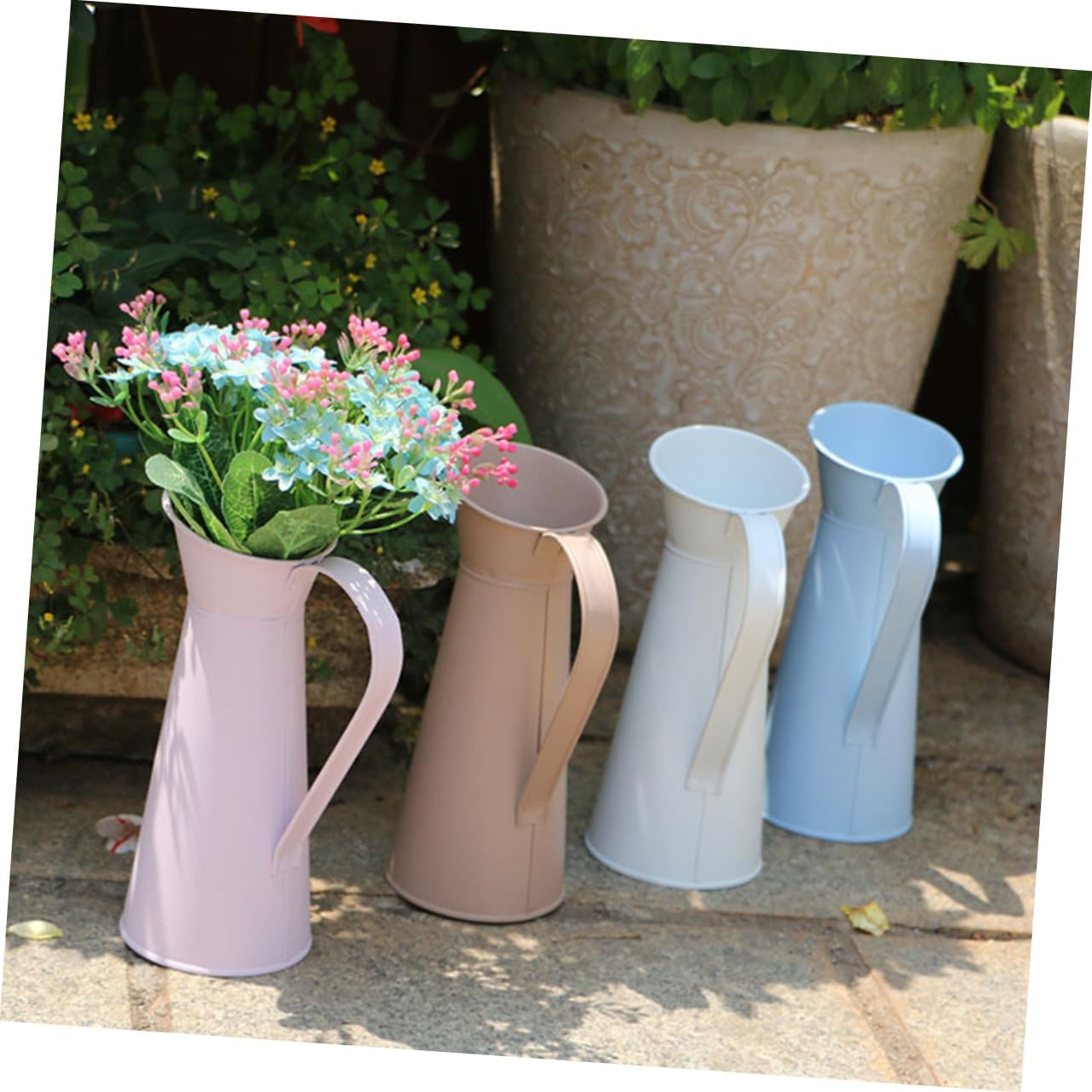 Iron Pitcher Dried Flower Vase for Desktop and Ground Use