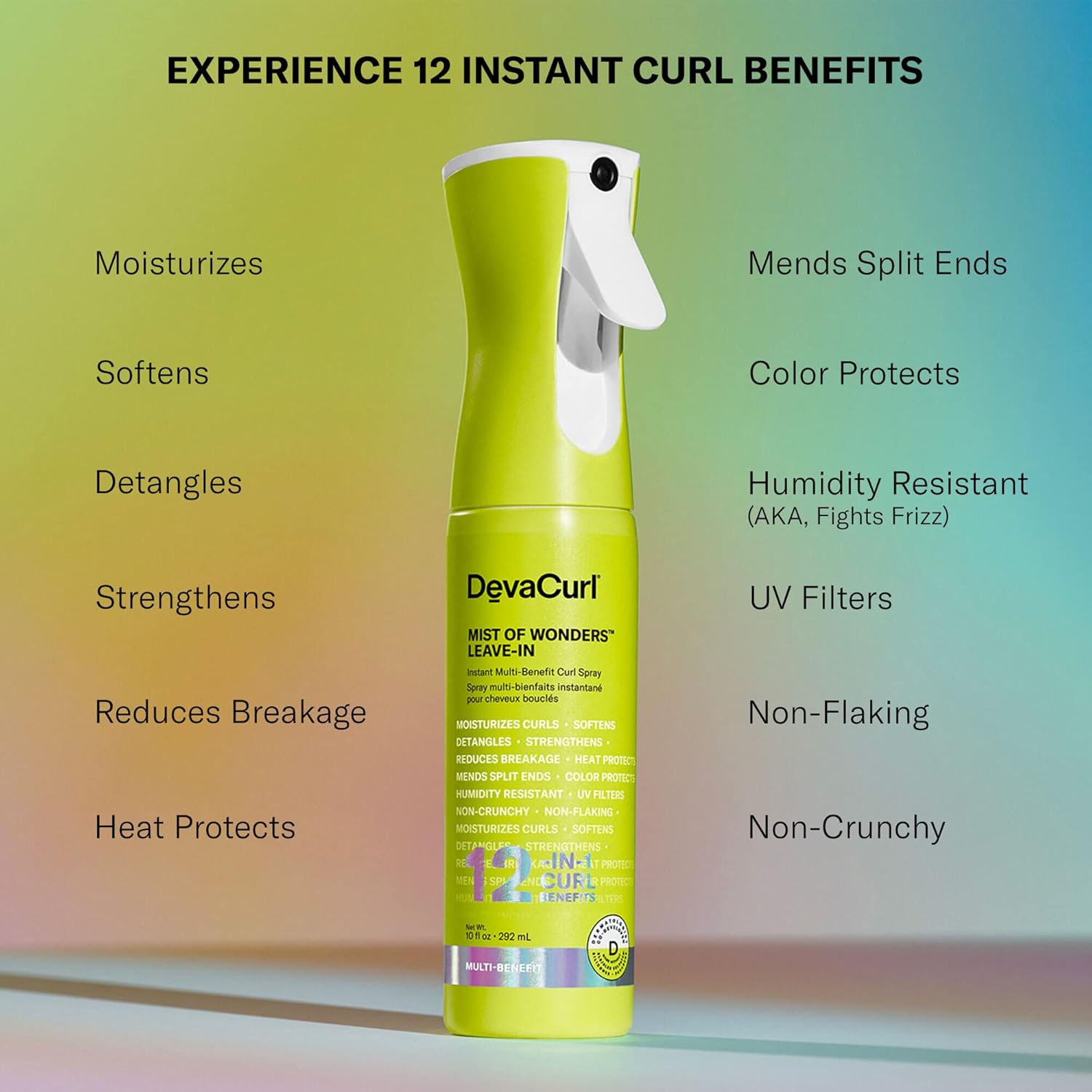 DevaCurl Mist Of Wonders Leave-In Multi-Benefit Curl Spray | Continuous Mist Spray | 12-in-1 Curl Benefits - Image 2