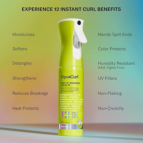 Miniatura 2 de DevaCurl Mist of Wonders - Spray para rizos sin enjuague con complejo Nutri-Curl Spray de niebla continua Beneficios de rizos 12 en 1