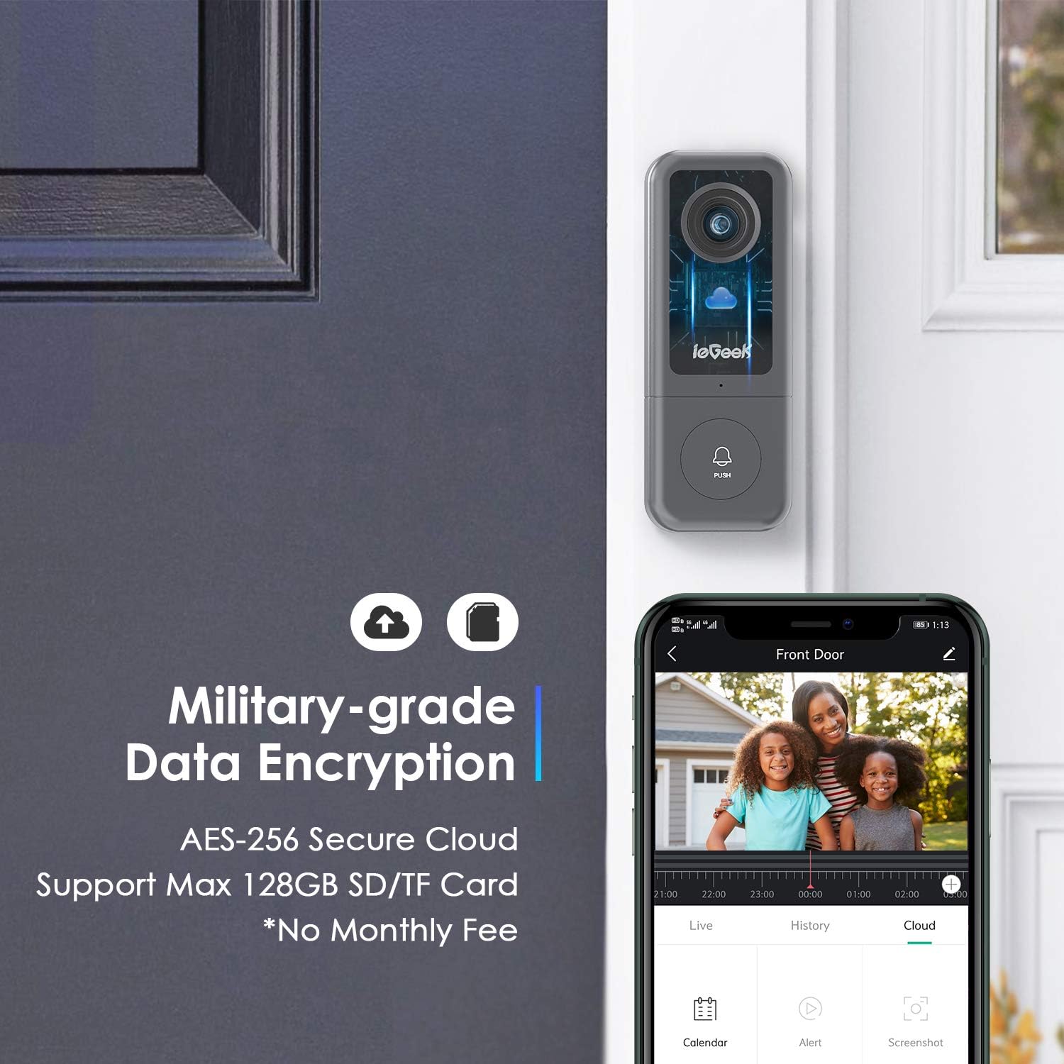 50% Off Discount Video Doorbell Camera WiFi,ieGeek Wired Doorbell Camera with Chime, 2K Ultra HD，Human Detection，2-Way Audio, SD Card/Cloud Storage, 167° View, DC Adapter Included, IP54 Waterproof，Easy Installation
