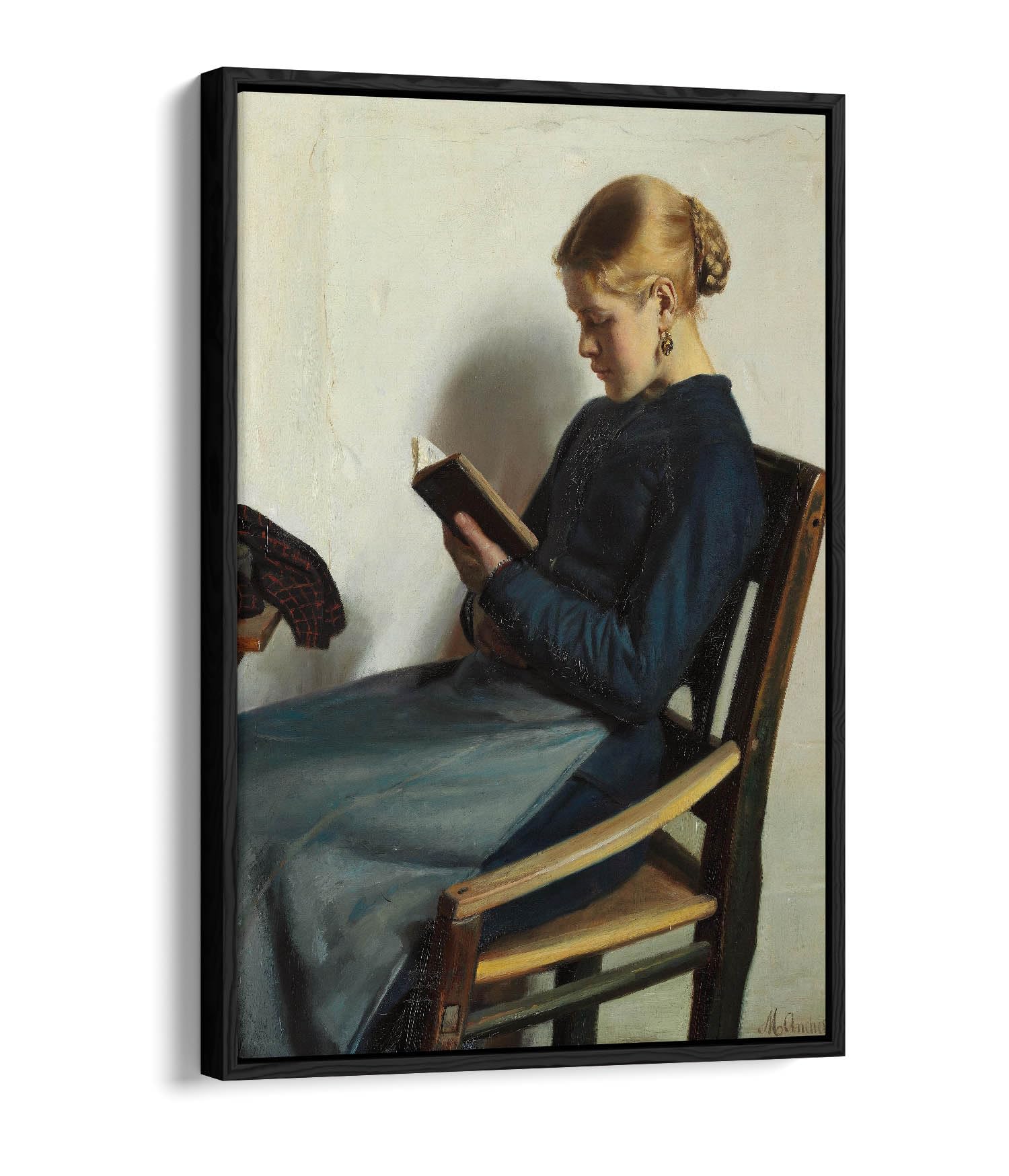Impression sur toile Michael Ancher cadre flottant pour habiller un mur vide - 3