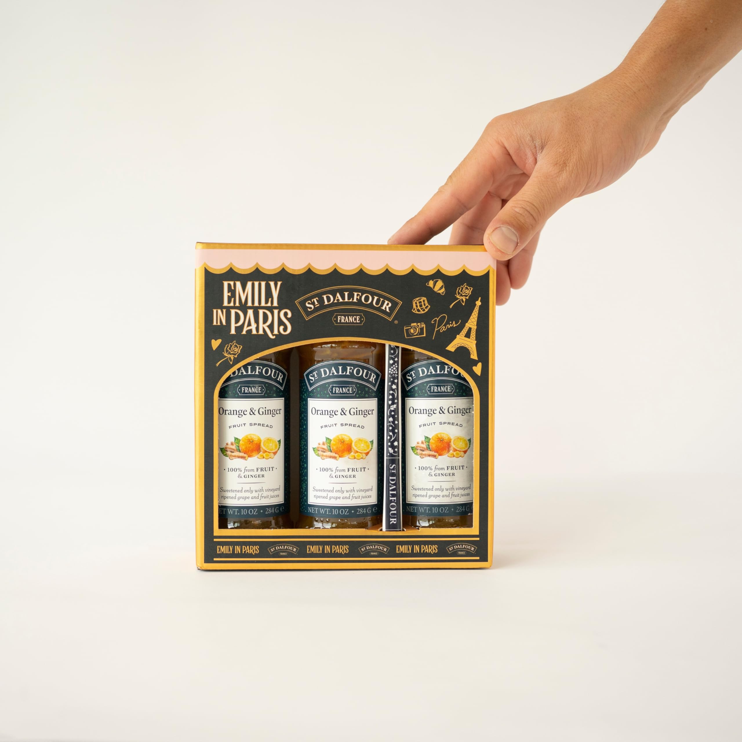 St Dalfour Emily in Paris Confiture d'orange-gingembre, 284g, Lot de 3, sans sucre ajouté, 100% fruits