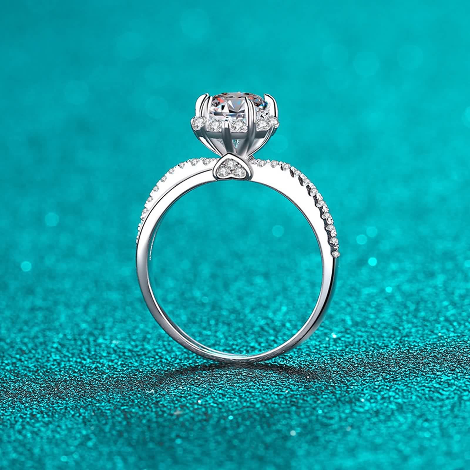 Memoire - Anello da donna in argento Sterling 925, con fiore, con bouquet, idea regalo