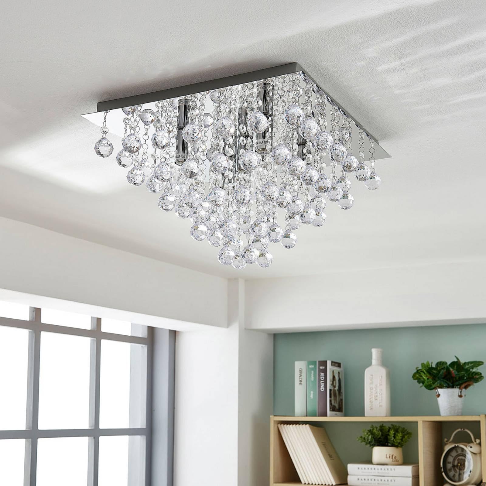 Lindby ceiling light 'Annica' (modern) in Transparent from other metal e.g. for living/dining room - ceiling light, ceiling lighting