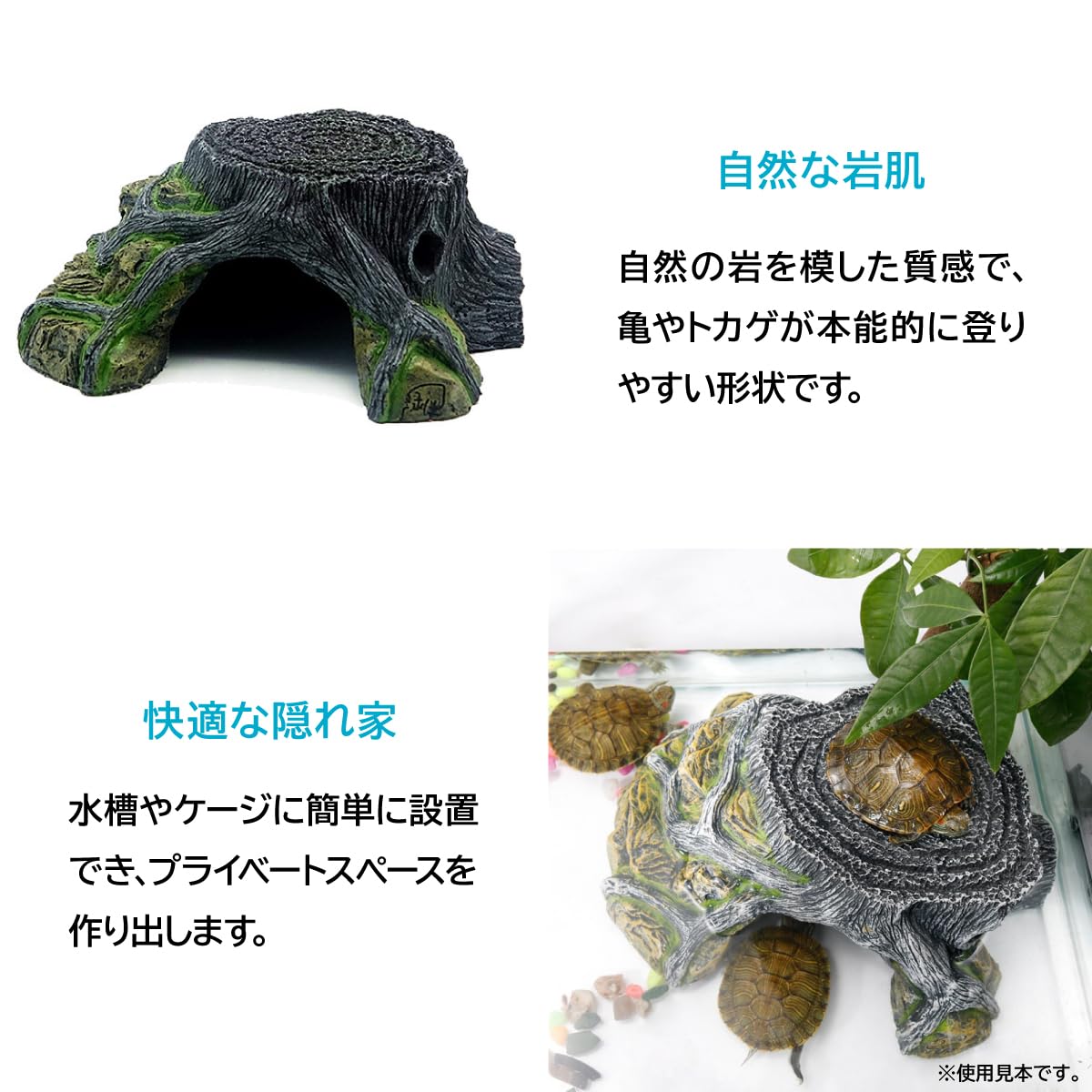 Amazon | ENN LLC カメ用浮島 爬虫類シェルター ひなたぼっこ足場 水槽