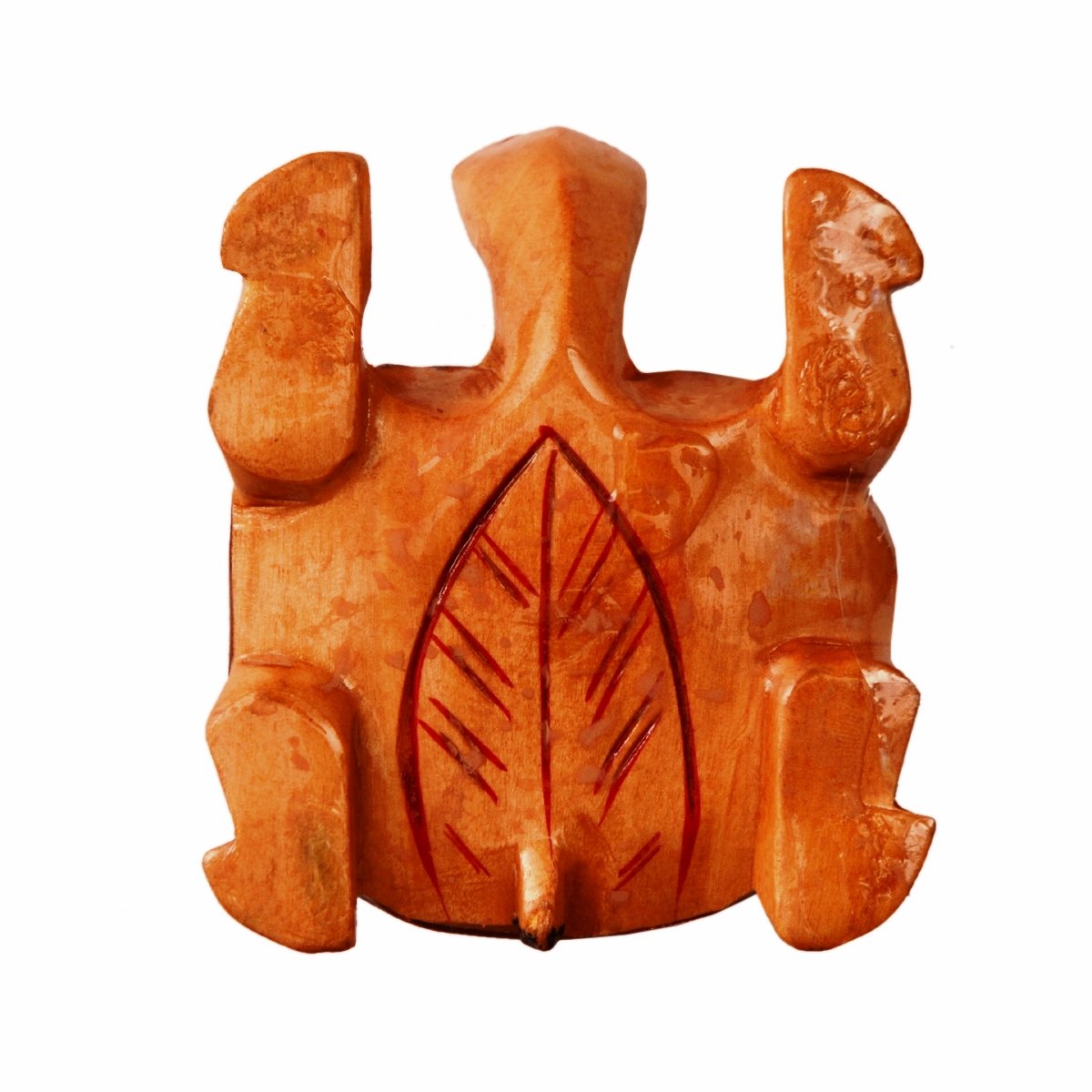 Purpledip Wooden Tortoise/Turtle With Fine Gold Painting; Miniature Idol Gift Vaastu Feng Shui Good Luck Charm (11253) - Image 2