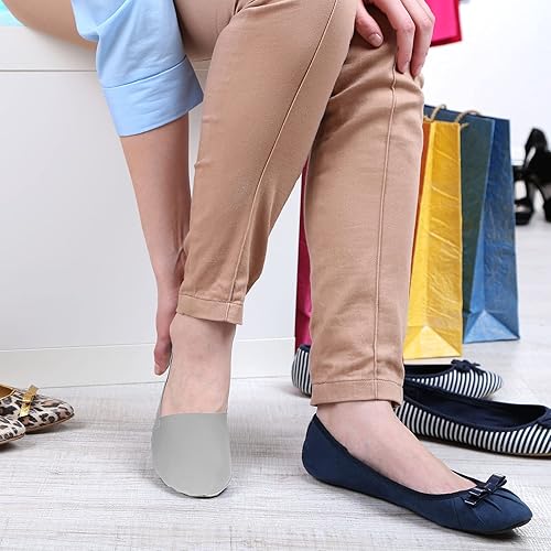 Miniatura 6 de 10 pares de calcetines invisibles para mujeres y hombres, calcetines de corte bajo, calcetines de seda de hielo, calcetines antideslizantes con