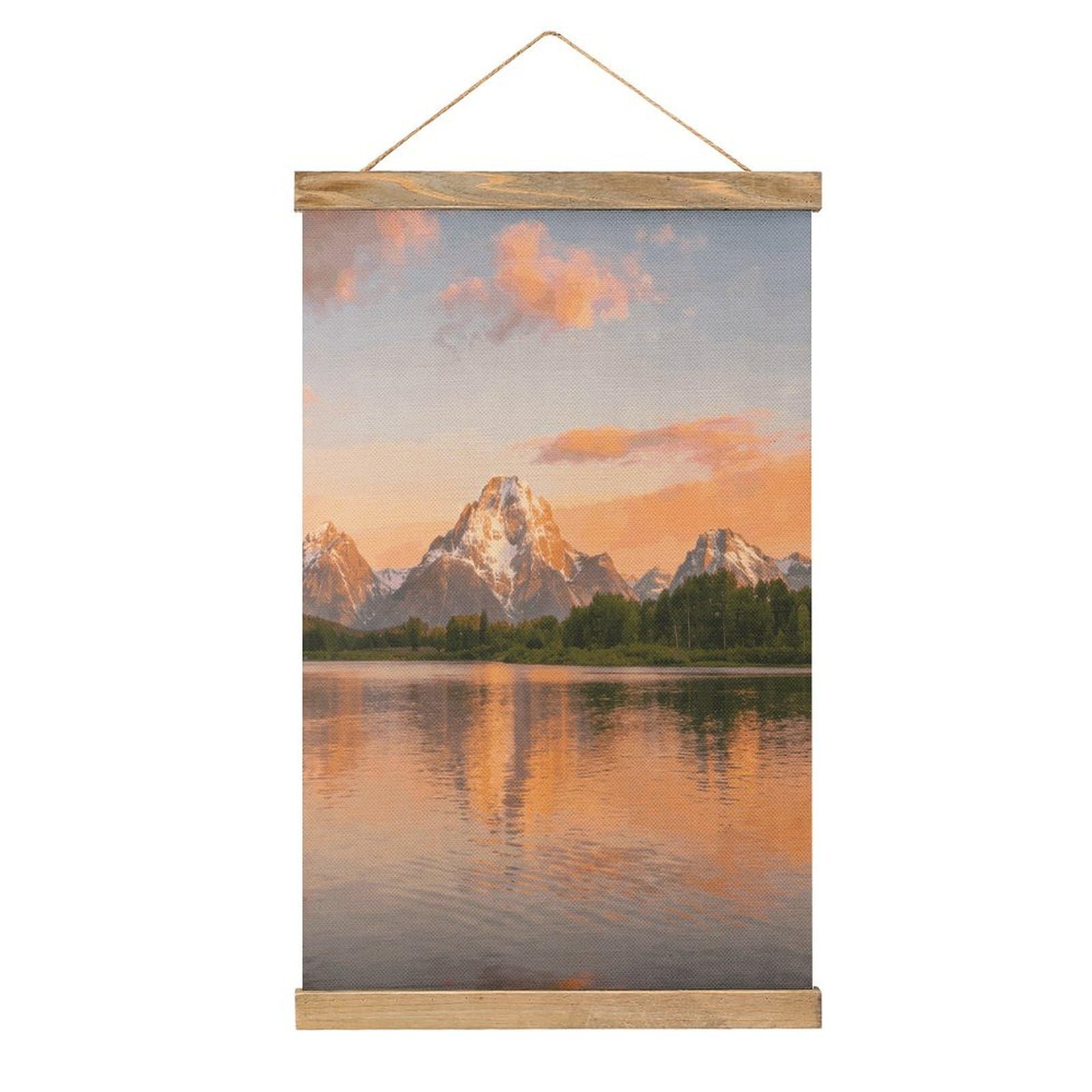 VstaDank Landscape Poster with Wooden Frame Hanger Art Painting Wall Decor Poster Wall Hanging Wooden Frame 13x20 Wood Poster Hanger for Photo Picture Art Canvas Print Artwork