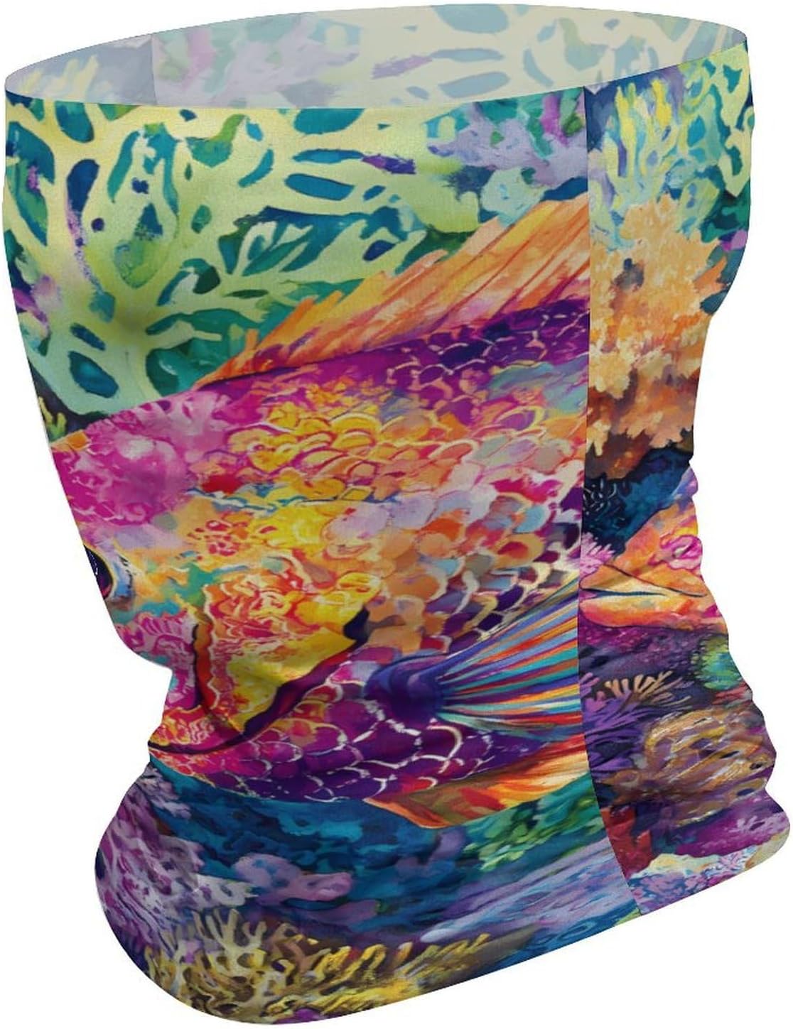 Colorful Tropical Fish Coral Ocean Neck Gaiter Windproof Face Mask Bandanas for Men Women Cold Weather Scarf