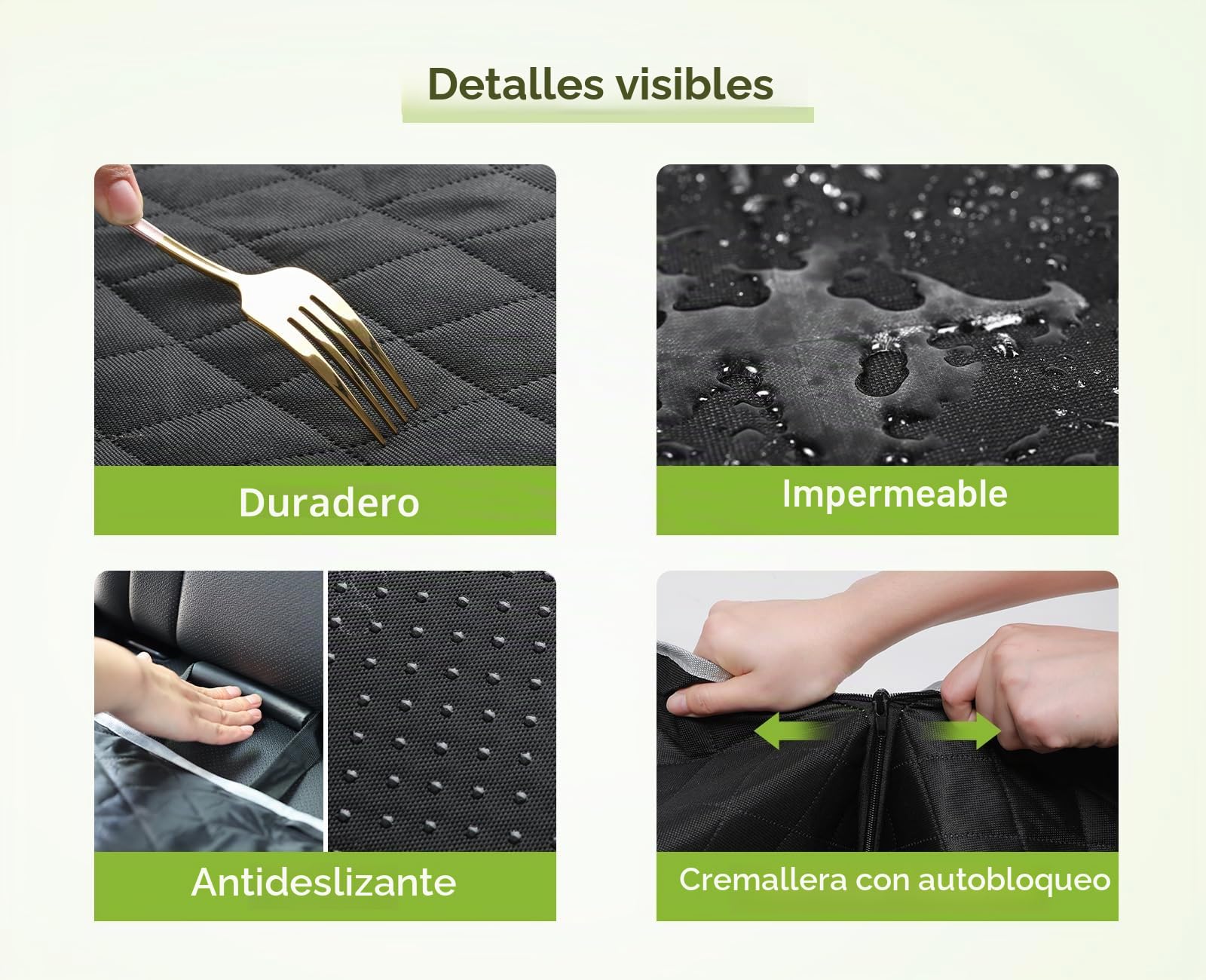 Pecute Funda Perros Coche, Funda de Asiento para Perros Impermeable y Resistente, Protector Coche Perros con Rejilla Flexible Pasar Aire, Universal para SUV, Camión, Transportar y Viaje (Negro)