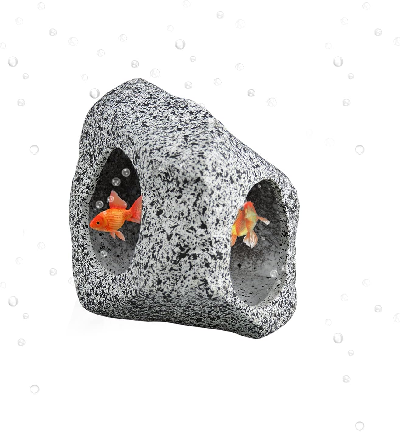 WishLotus Aquarium Cave Decoration, Ceramic Double Hole Betta House Hidden Tunnel Fish Tank Decoration Accessories for Shrimp Cichlid…