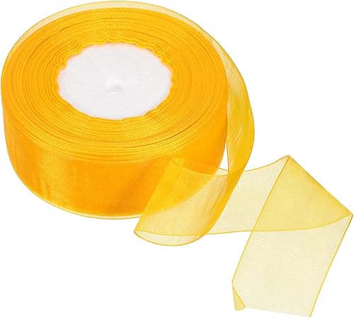 PATIKIL Cinta de organza transparente de 1-3764 pulgadas, 50 yardas, 1 rollo de tela de decoración de gasa para envolver regalos, manualidades, ramo