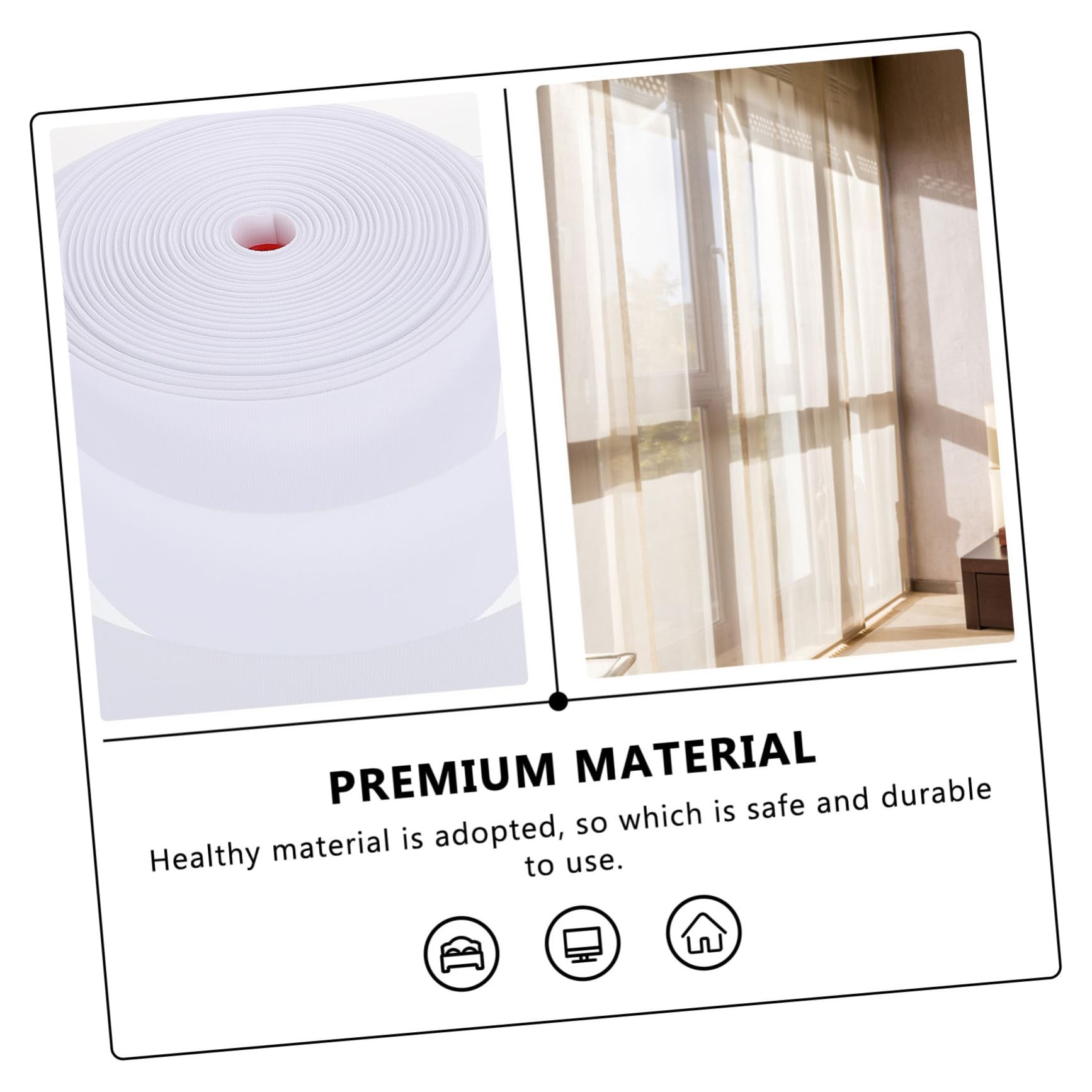 STOBOK Ruban Perforé pour Anneaux de Rideaux, Bande de Renfort en Polyester Blanc pour Rideau, Usage Maison, Léger et Sûr