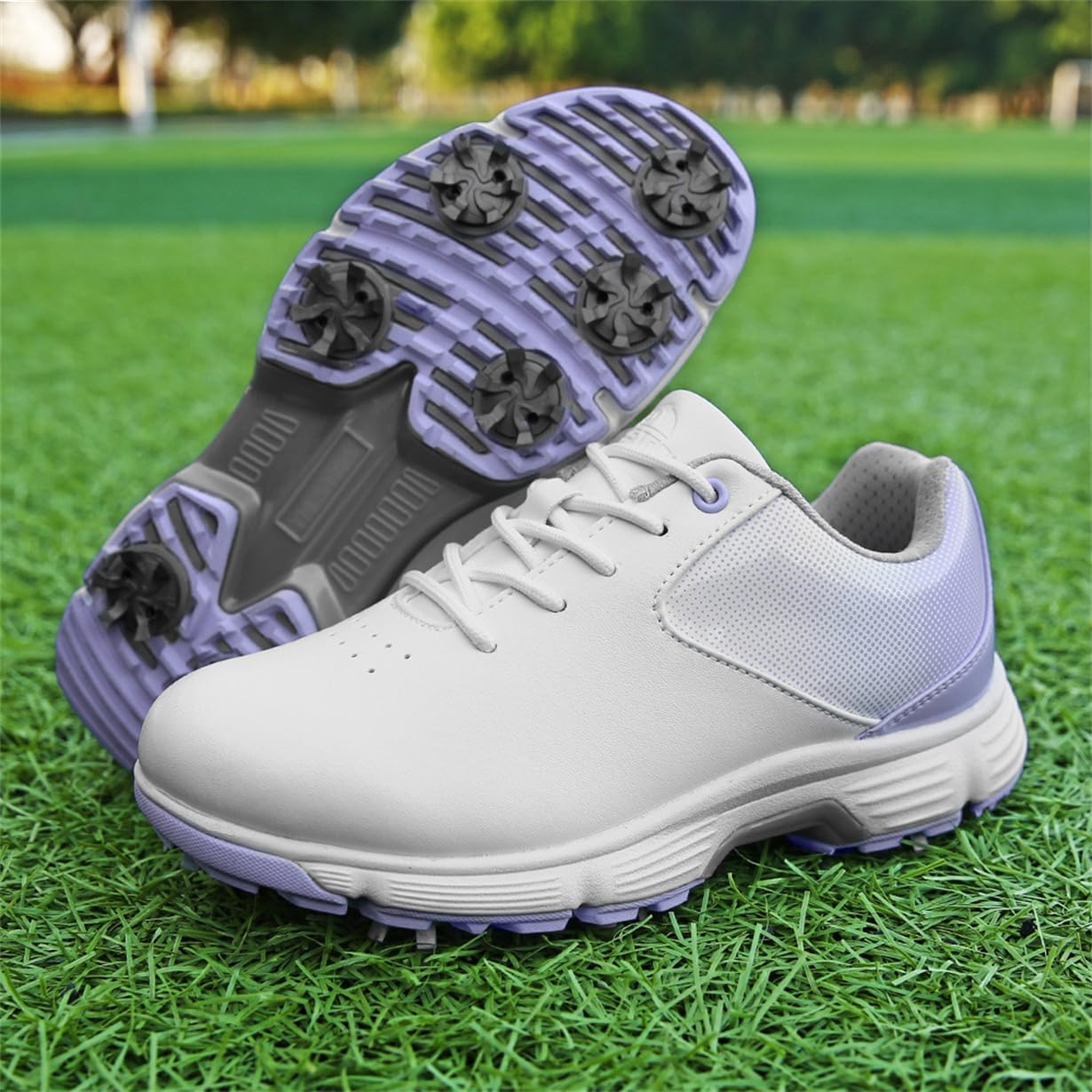 Women's Golf Shoes, Spikes Waterproof Footwear Lightweight No-Slip Walking Sport Sneakers