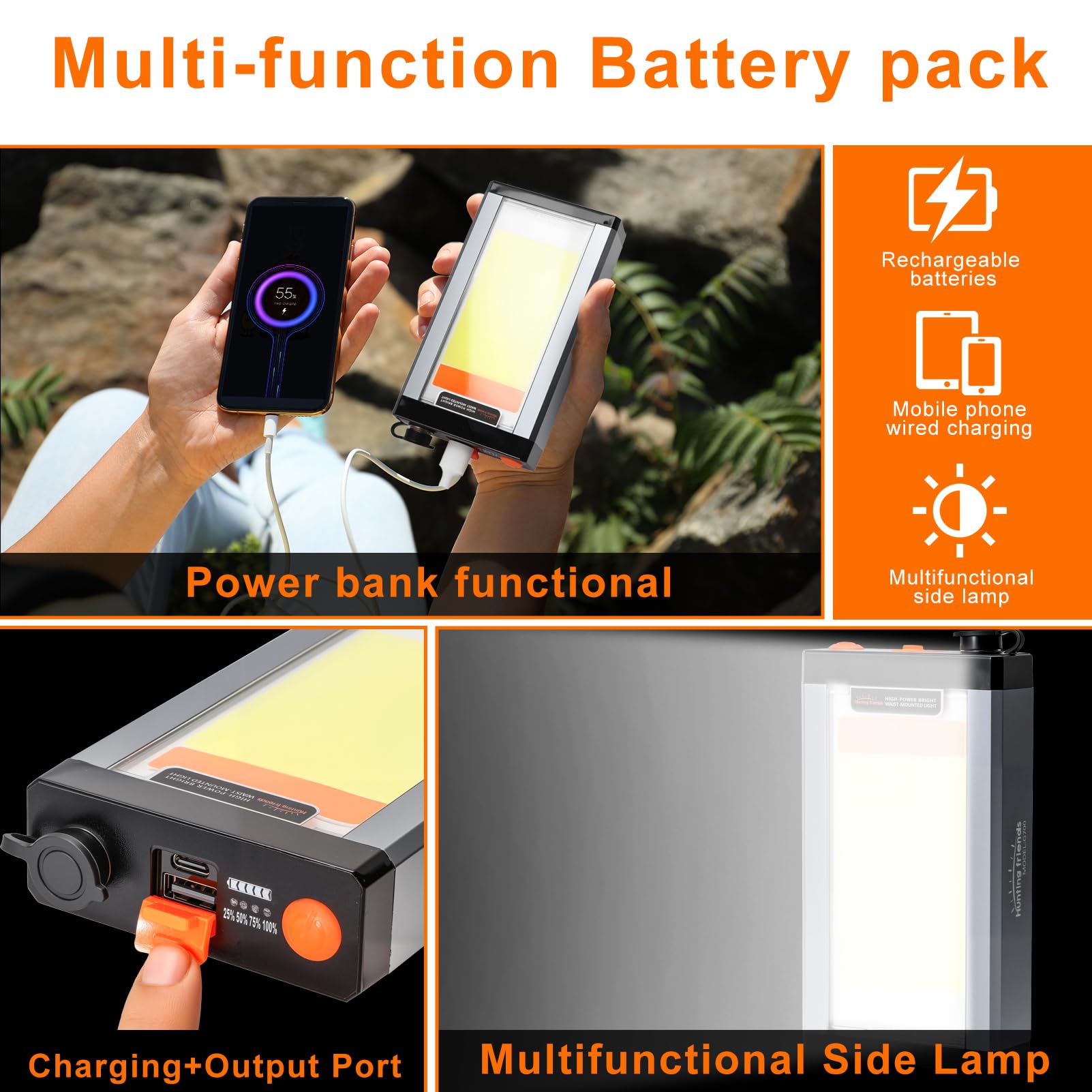 Linterna frontal LED de aleación de aluminio ultra brillante de 40 W, recargable, impermeable y ligera con sensor de movimiento y 6 modos de luz, ideal para camping, senderismo, correr, pesca y uso de