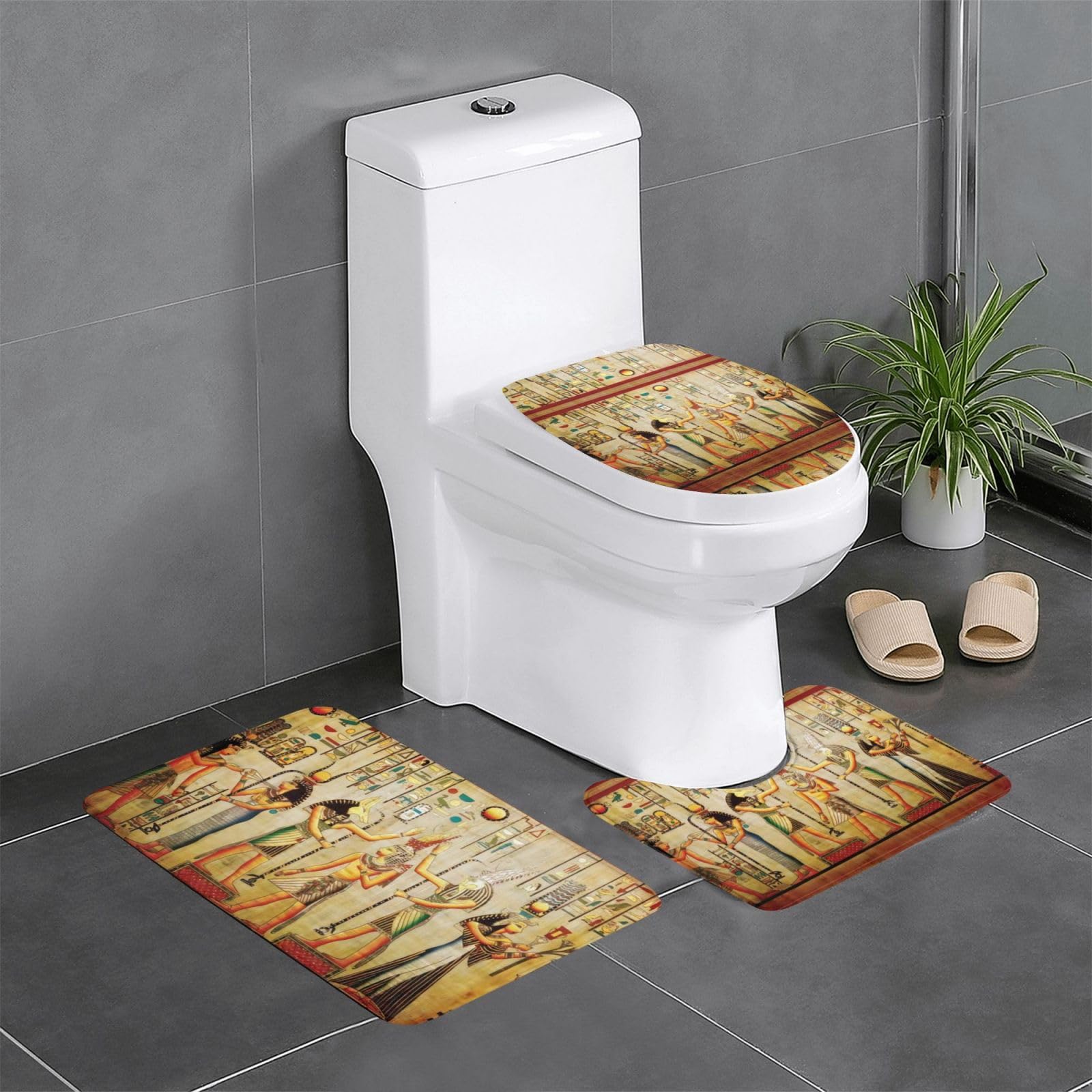 Tapis de bain à motif de femmes en Égypte ancienne antidérapant et absorbant universel