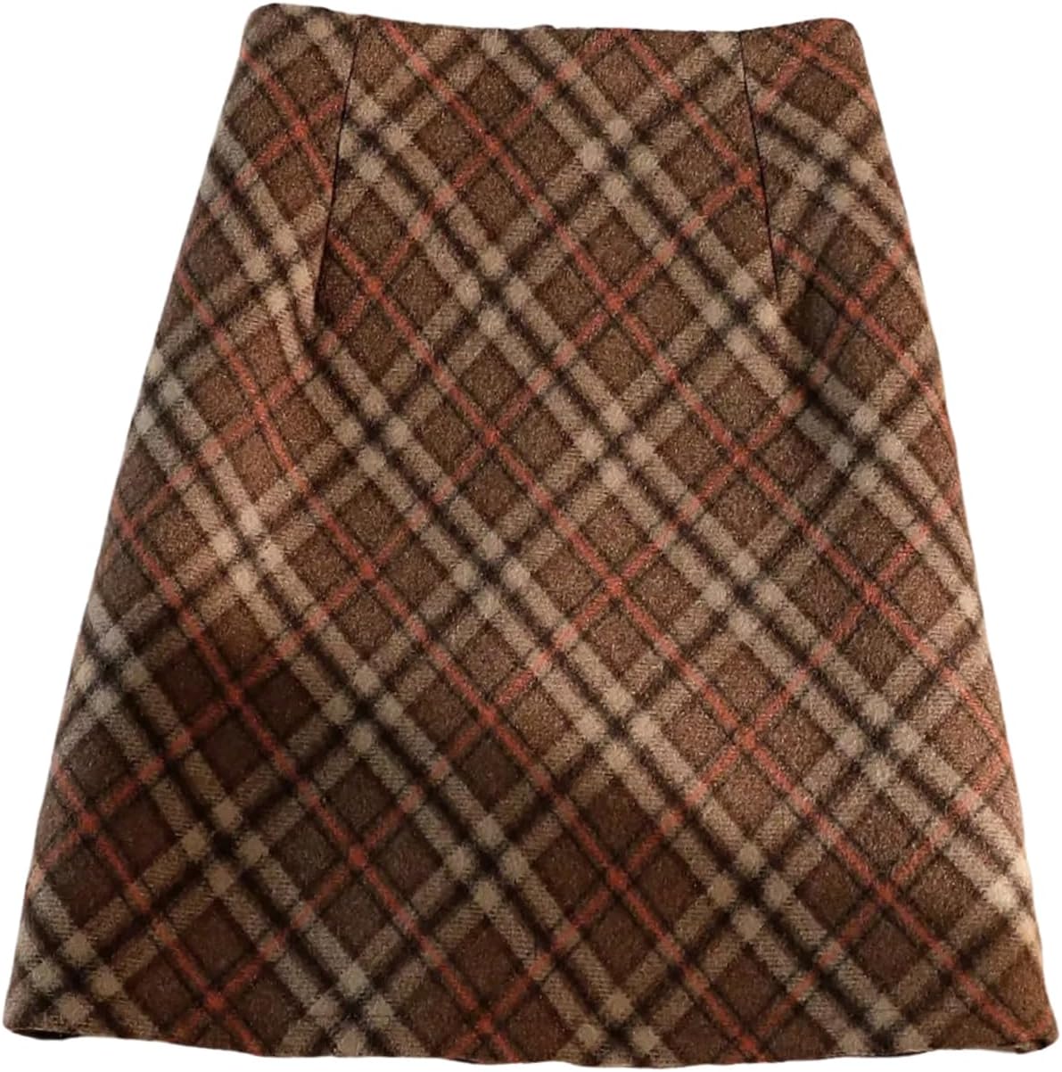 MakeMeChic Women's Plaid Skirt Elastic High Waisted A Line Short Skirts