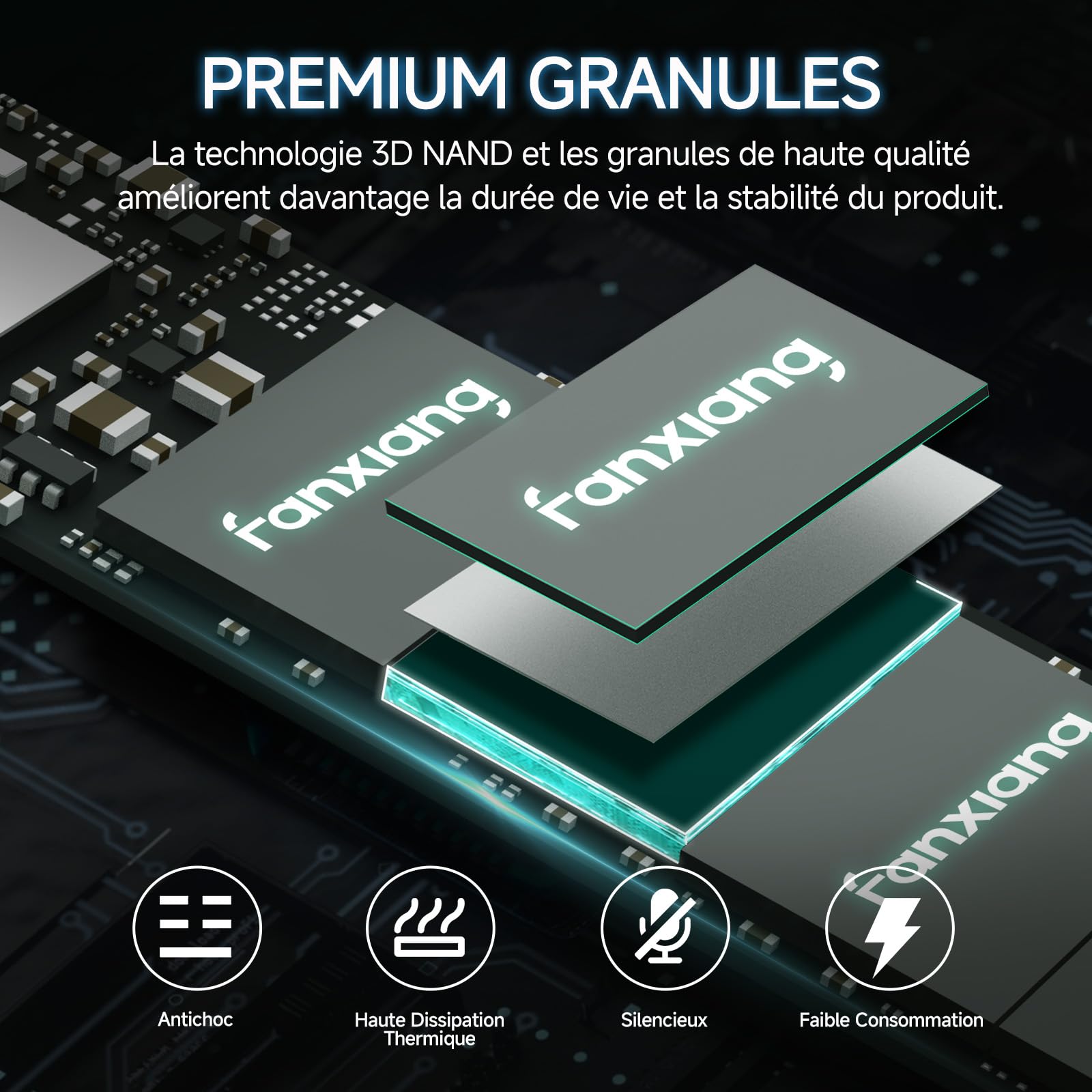 fanxiang SSD NVMe 256Go SSD M.2 PCIe Gen3.0x4 2280 Disque SSD Interne 256Go, Jusqu'à 3000Mo/s en Lecture - Compatible avec Notebook, Desktop, PC(S500Pro)