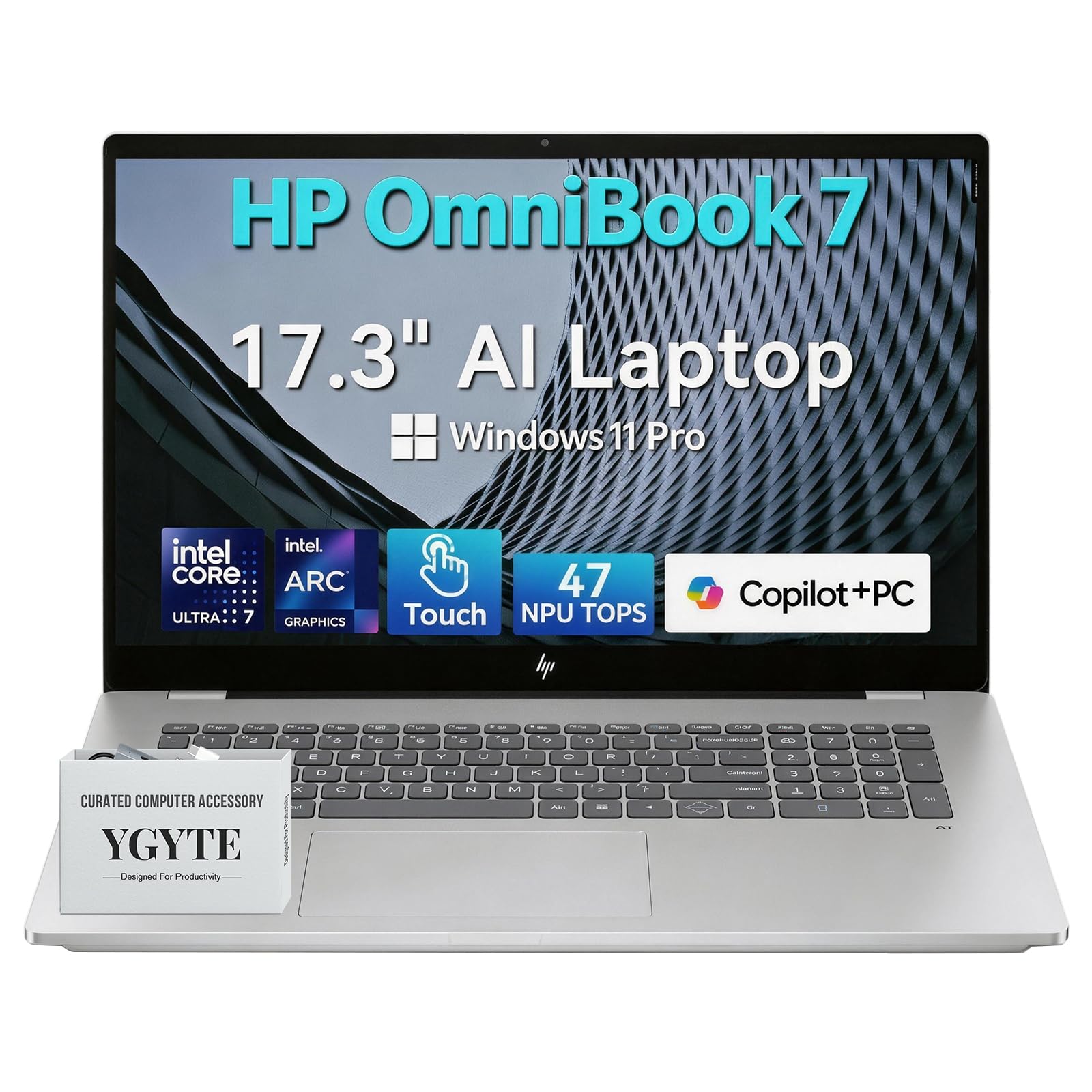 HP OmniBook 7 17.3" Next Gen AI Laptop, FHD IPS Touchscreen, Intel Core Ultra 7 258V (Copilot+ PC 47 Tops NPU), 32GB DDR5 RAM, 2TB SSD, Thunderbolt 4, Backlit Keyboard, WiFi 6E, Windows 11 Pro