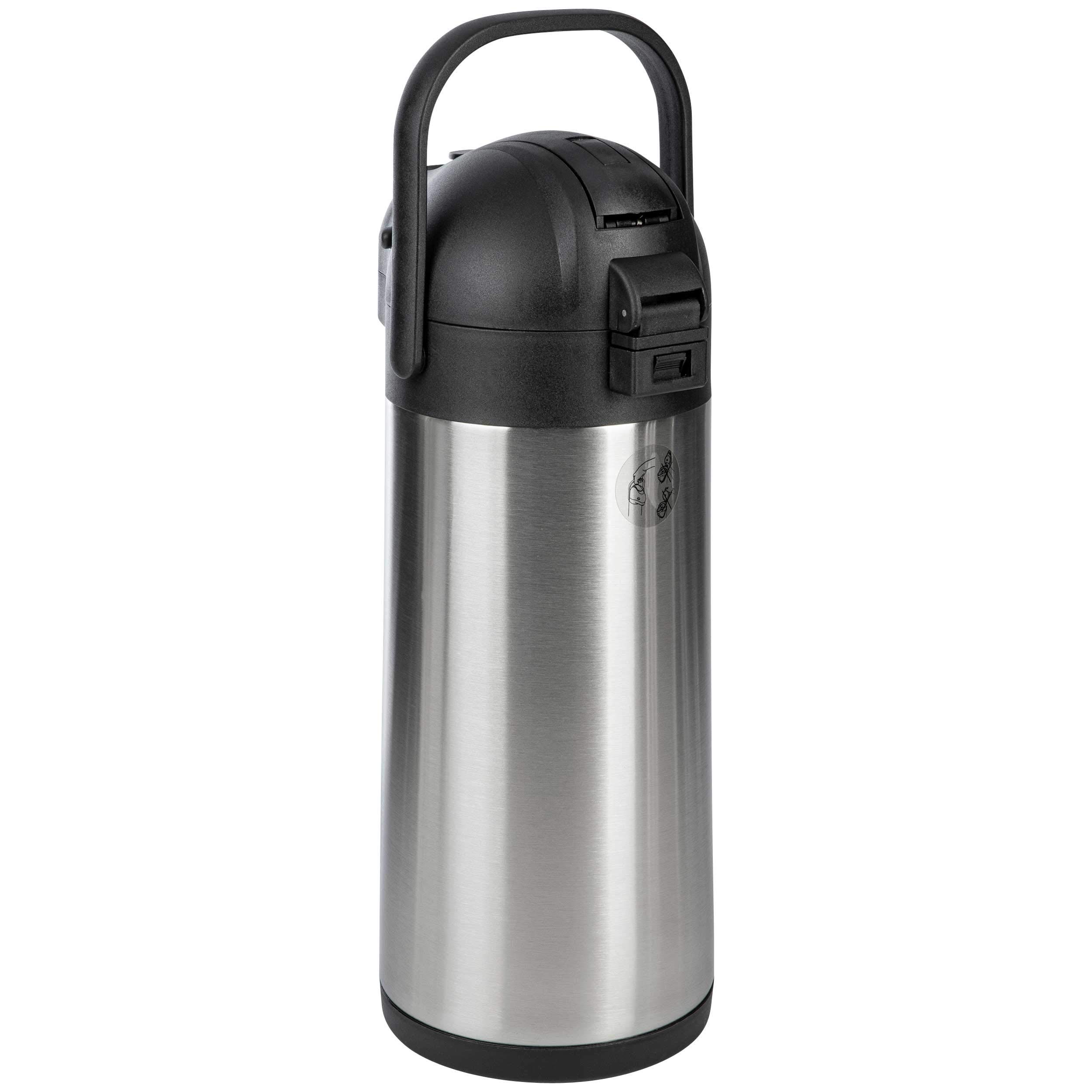 ONVAYA® Airpot Pumpkanne | Isolierkanne | Thermoskanne | Getränkespender | Edelstahl mattiert | Kaffeekanne | Doppelwandig (3 Liter)