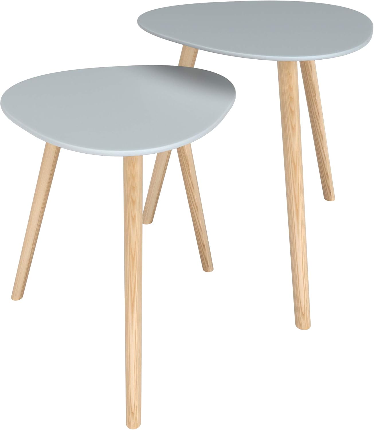 Contemporary Side Tables for Living Room Set of 2 - Modern Side Table Grey - Side Tables Bedroom Set of 2 - Living Room Side Tables Set - Three Legged Round Side Table : Home & Kitchen