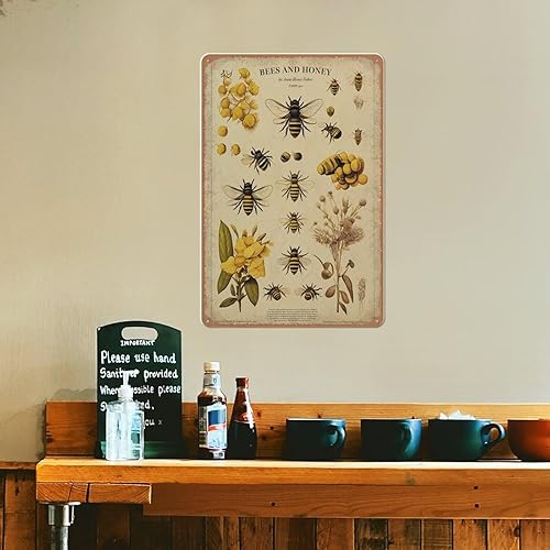 Miniatura 8 de Póster de abejas, póster de abejas, ilustración de abejas, impresión de abejas, regalo de abejas, arte de pared de miel, letrero de metal para