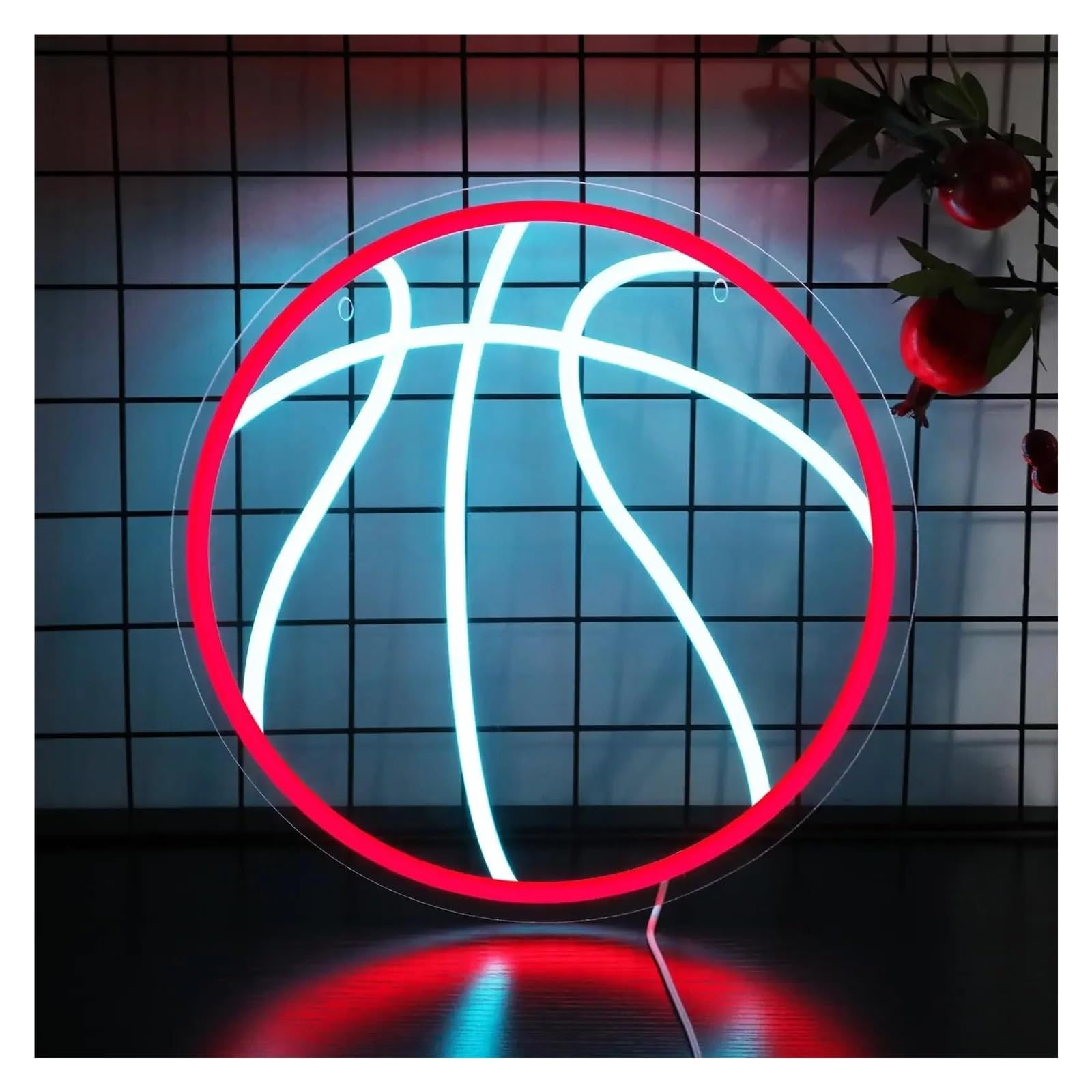LEMST Signs Lamp Basketball Neon Sign for Wall Decor Neon Light for Home Gym Sports Art USB Powered Night Light 30.5X30.5cm