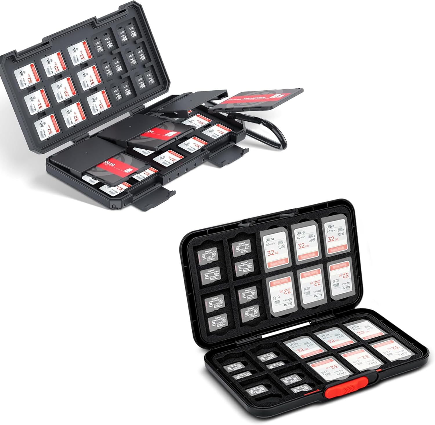 1 + 1 Memory Card Case：Slim Style with Pop Up Style Memory Card Case