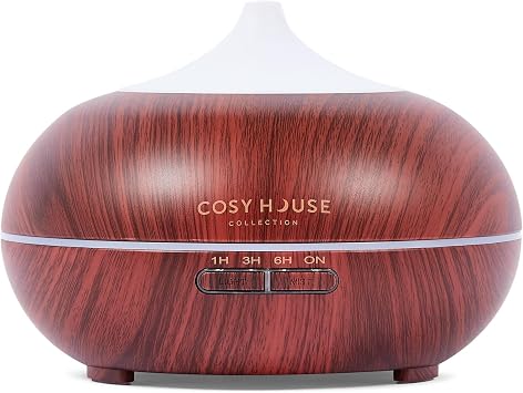 Cosy House Collection 300ml Ultrasonic Essential Oil Diffuser Adjustable Mist, 16hr Run Time & Auto Shut-Off with BPA-Free & Easy Cleaning